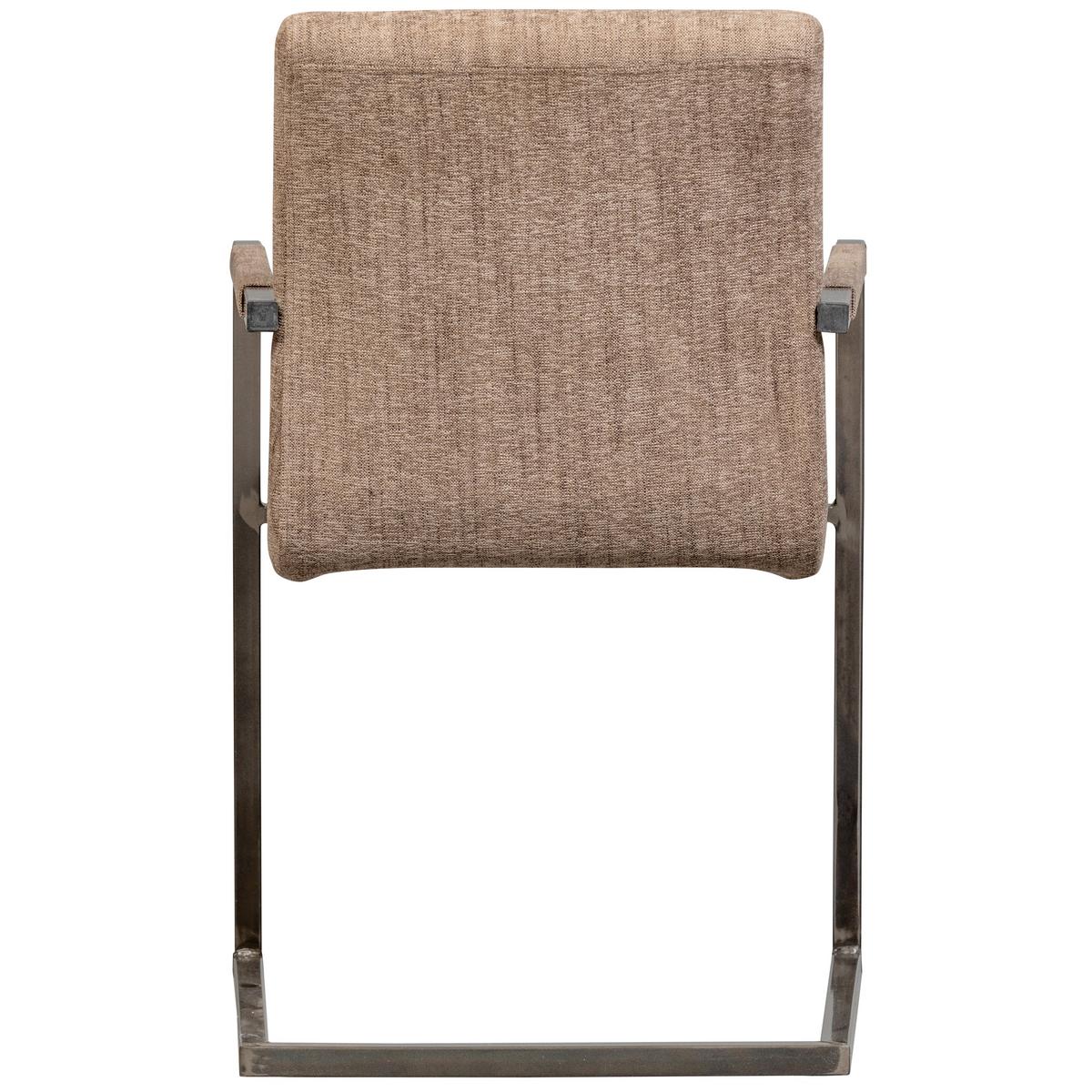 Armlehnstuhl-Set Bas Braun B: 54cm - Schwarz/Braun, MODERN, Textil/Metall (54/87/62cm) - Livetastic