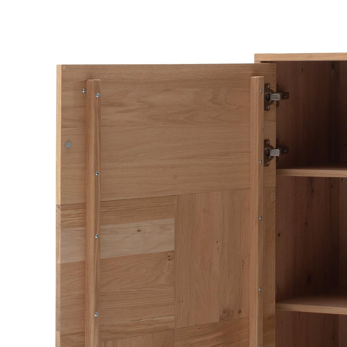 Highboard Echtholz B: 94 cm Valencia Anthrazit/Eiche - Eiche Bianco/Anthrazit, Design, Glas/Holz (94/120/37cm) - MID.YOU