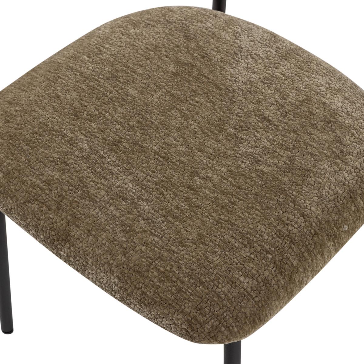 Stuhl-Set Klejd Braun B: 47cm - Schwarz/Braun, MODERN, Textil/Metall (47/79/53cm) - Livetastic