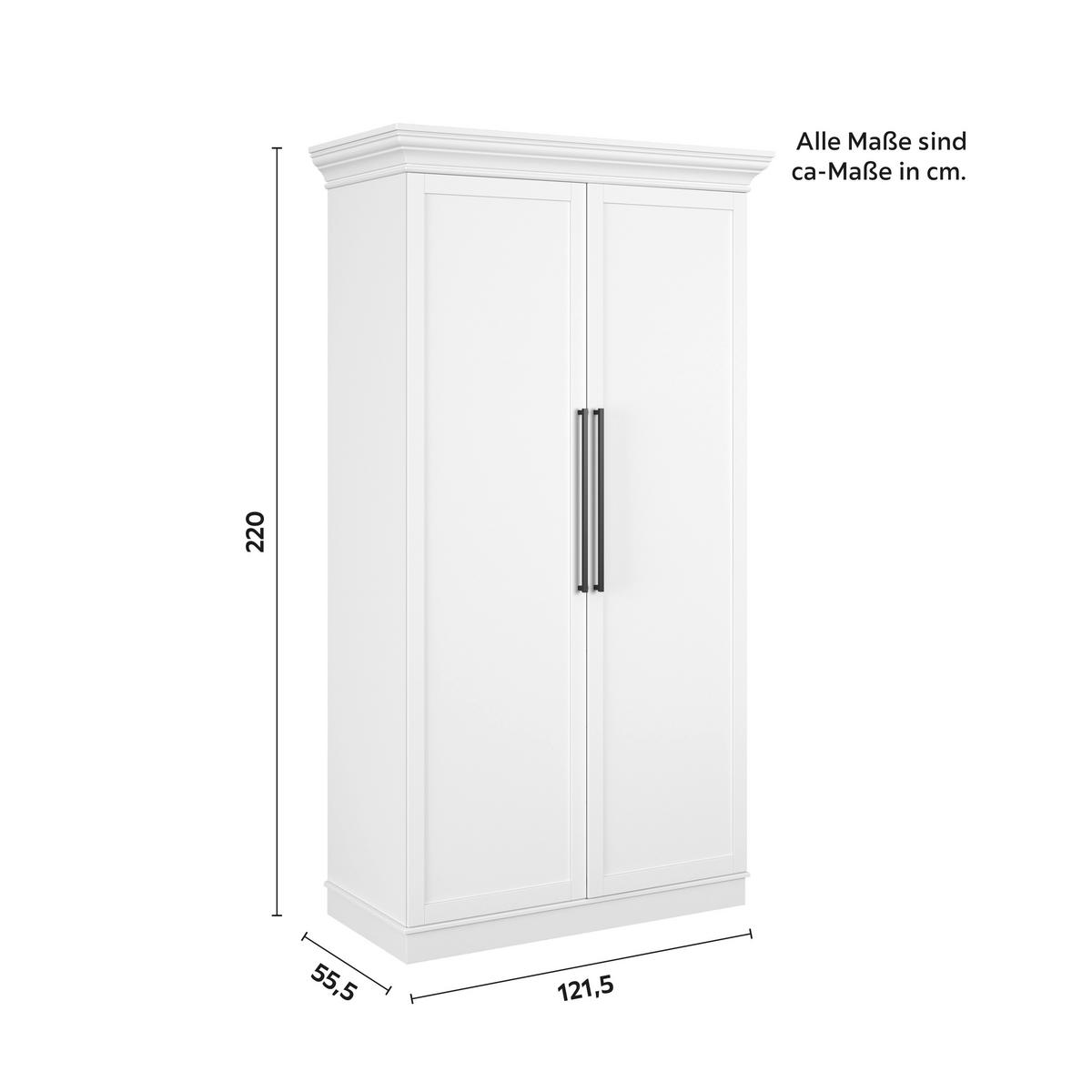 Príborník s vitrínou Alvaro, š: 122 cm - čierna/biela, Modern, kov/kompozitné drevo (121,5/220/55,5cm) - Bessagi Home