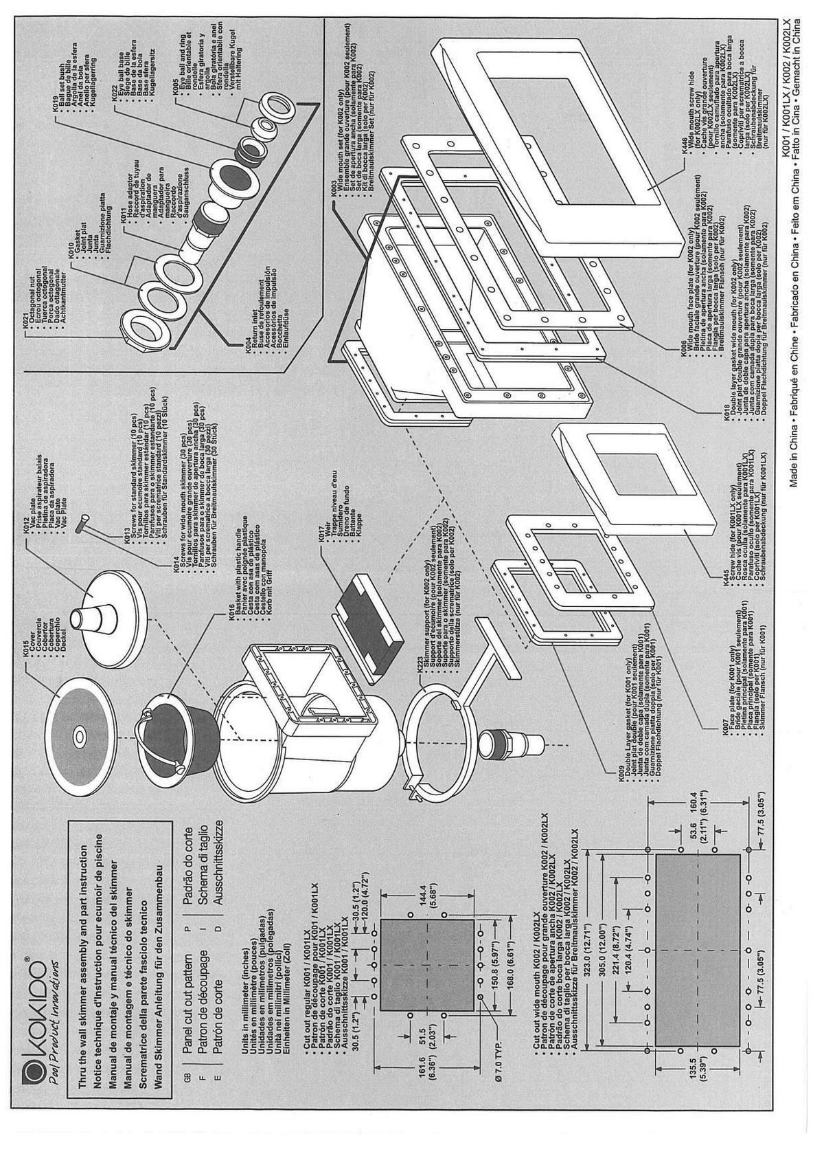 Skimmerset One Korb Herausnehmbar - Weiß, Basics, Kunststoff (20,5/32/24cm)