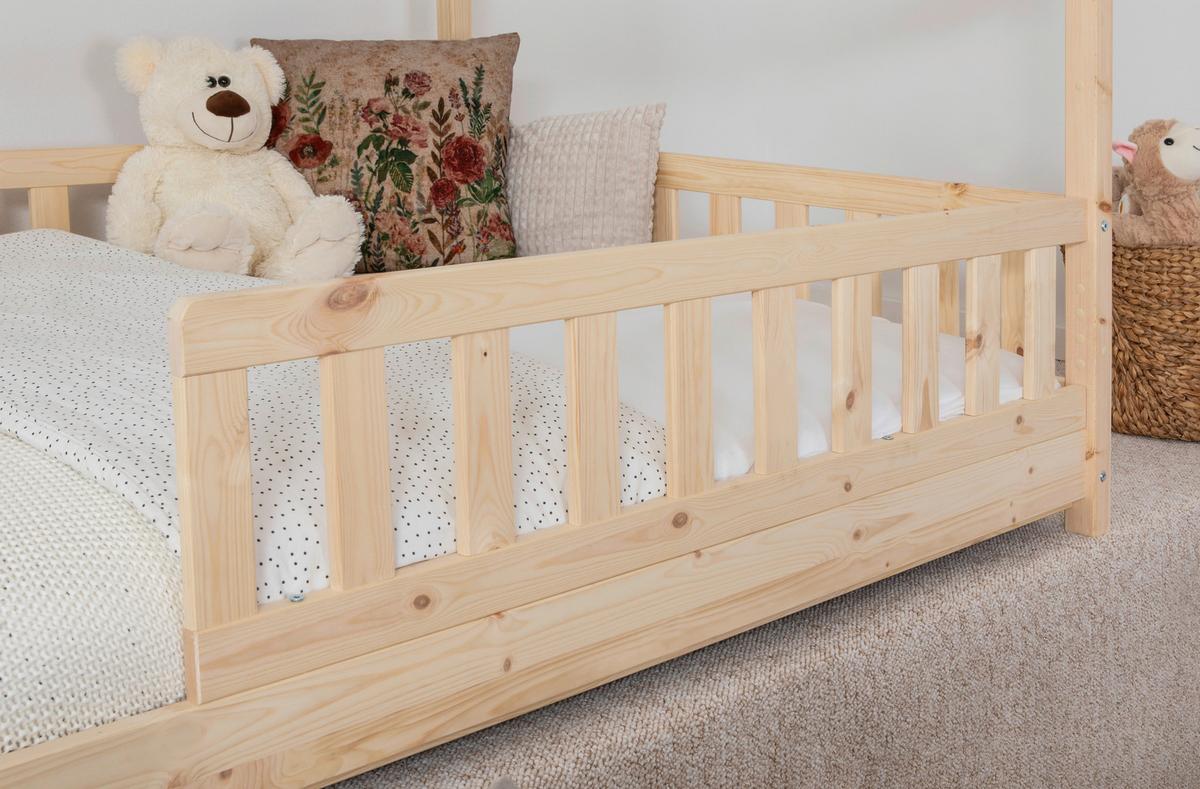 Bodenbett 90/200 Cm In Naturfarben Und Zusatzbett - Naturfarben, MODERN, Holz (90/200cm) - MID.YOU