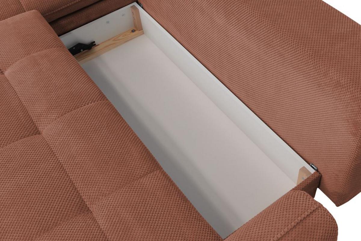 Rohová sedačka WAVE, ľavá, staroružová - čierna/staroružová, Modern, kov/textil (189/266cm)