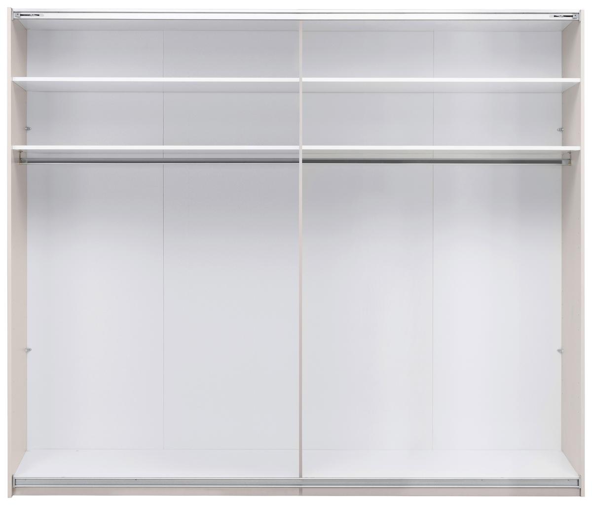 SCHIEBETÜRENSCHRANK Viva Weiß Hochglanz B: 250cm - Weiß Hochglanz/Weiß, MODERN, Holzwerkstoff (250/210/62cm) - P & B