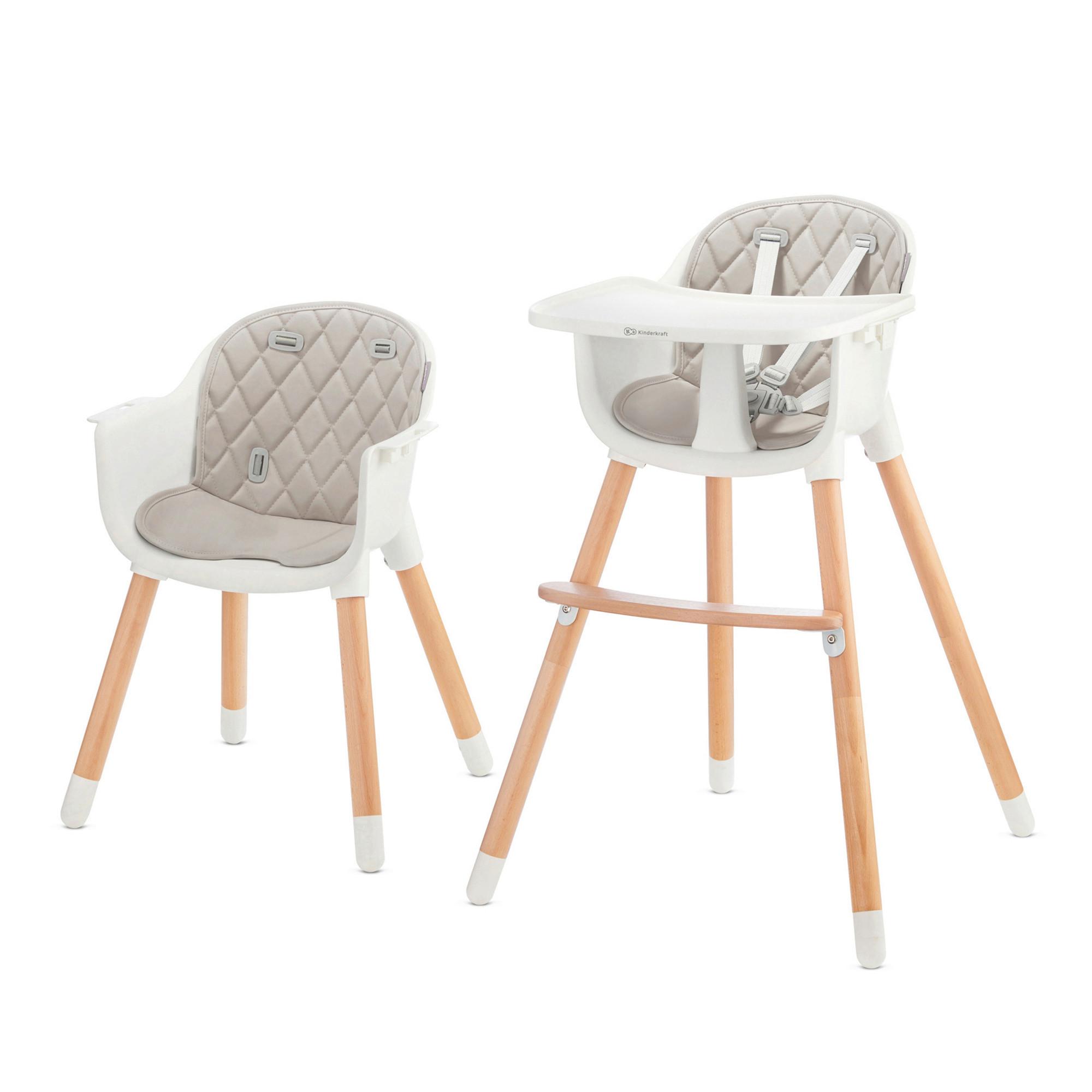 Hochstuhl Sienna Grau, B/H/T: 57x83x60cm - Naturfarben/Weiß, Basics, Holz/Kunststoff (57/83/60cm) - Kinderkraft