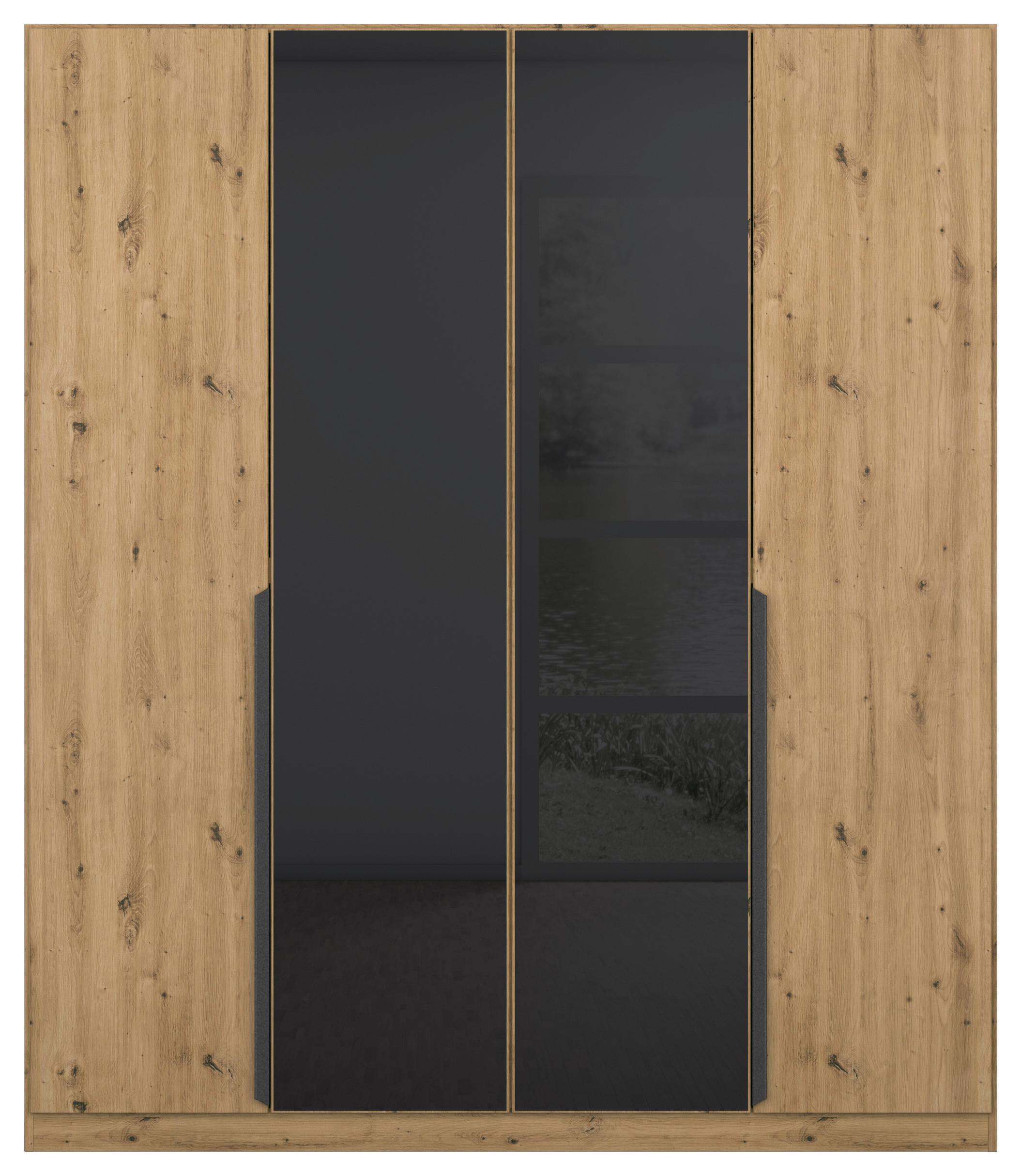Drehtürenschrank Artemis 181 cm Anthrazit/Eiche Dekor - Anthrazit/Eiche Artisan, MODERN, Glas/Holzwerkstoff (181/210/54cm) - Rauch Möbel