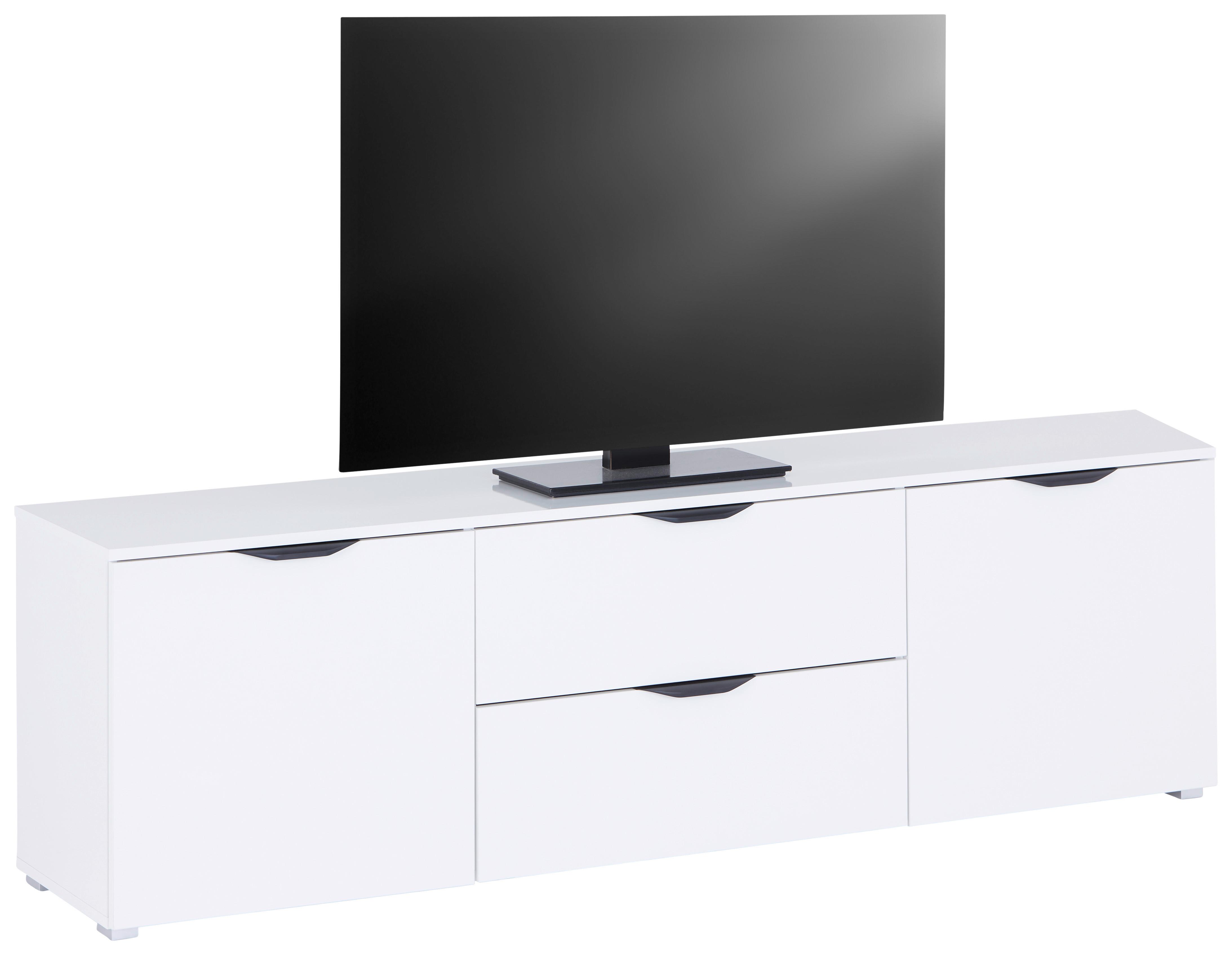 Médiaállvány Mx 196 - fehér/magasfényű fehér, Modern, faalapú anyag (180/55/40cm)