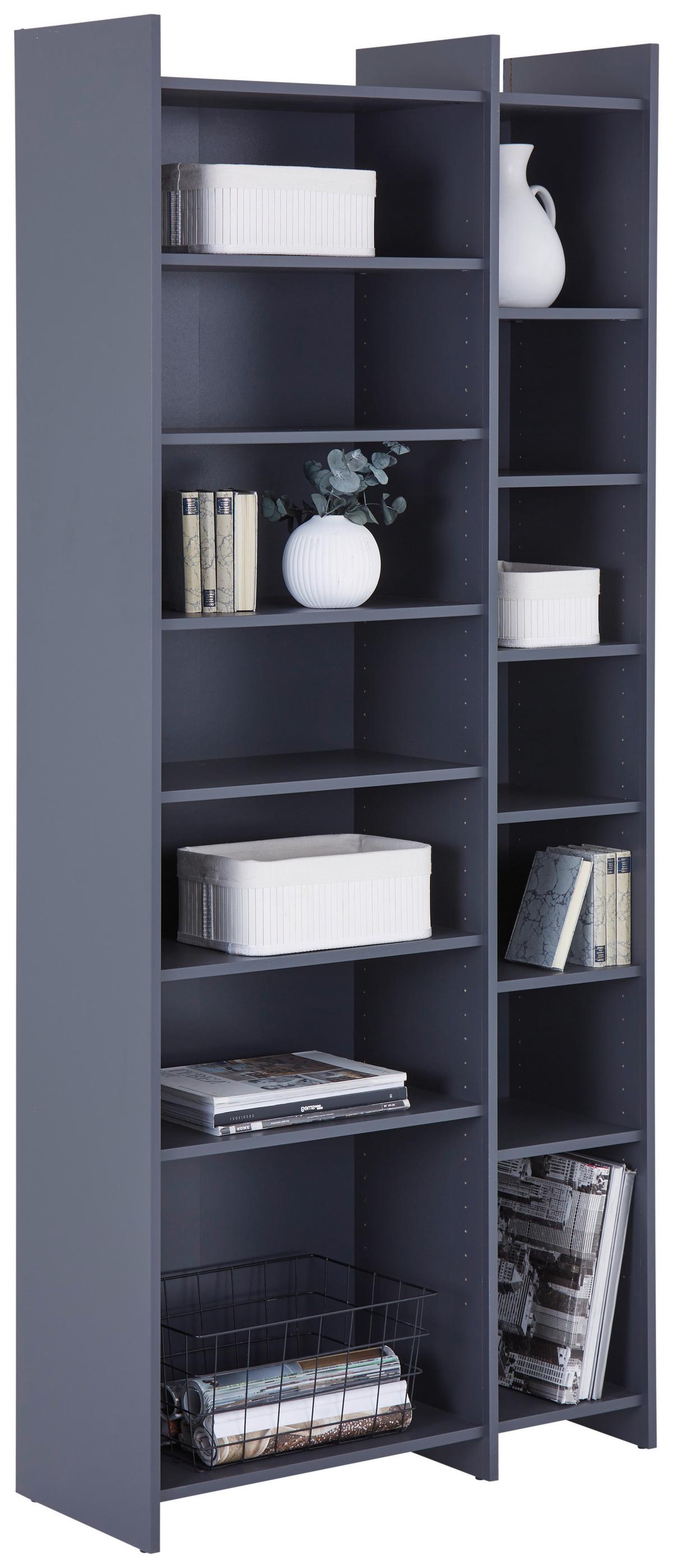 Regal Lenny Pr 23083-Reg/191/80 - Anthrazit/Schwarz, MODERN, Holzwerkstoff (80/191/31,8cm)