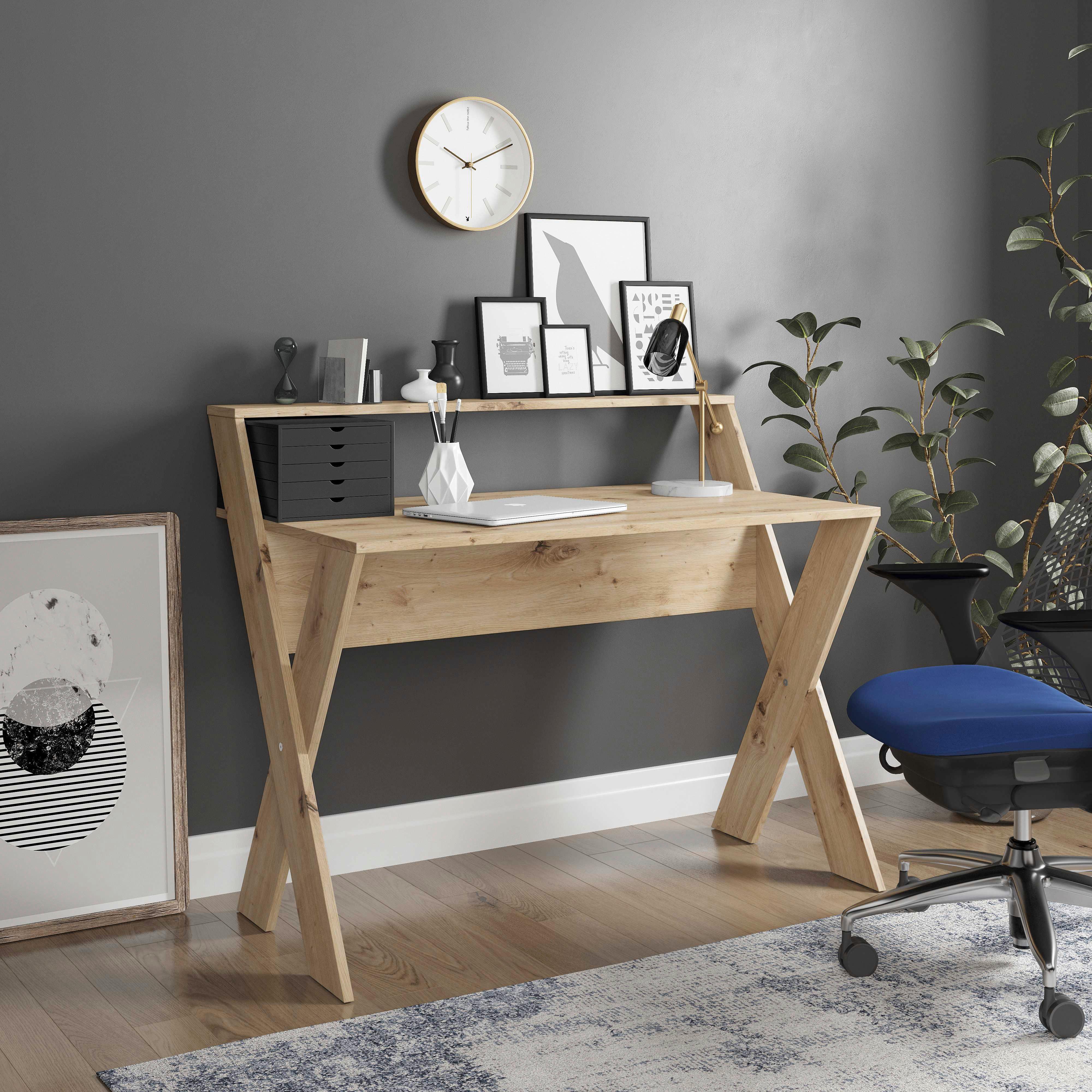 Schreibtisch 115x95x65 cm Montreal Eiche Artisan Dekor - Wildeiche, MODERN, Holzwerkstoff (115/95/65cm) - MID.YOU