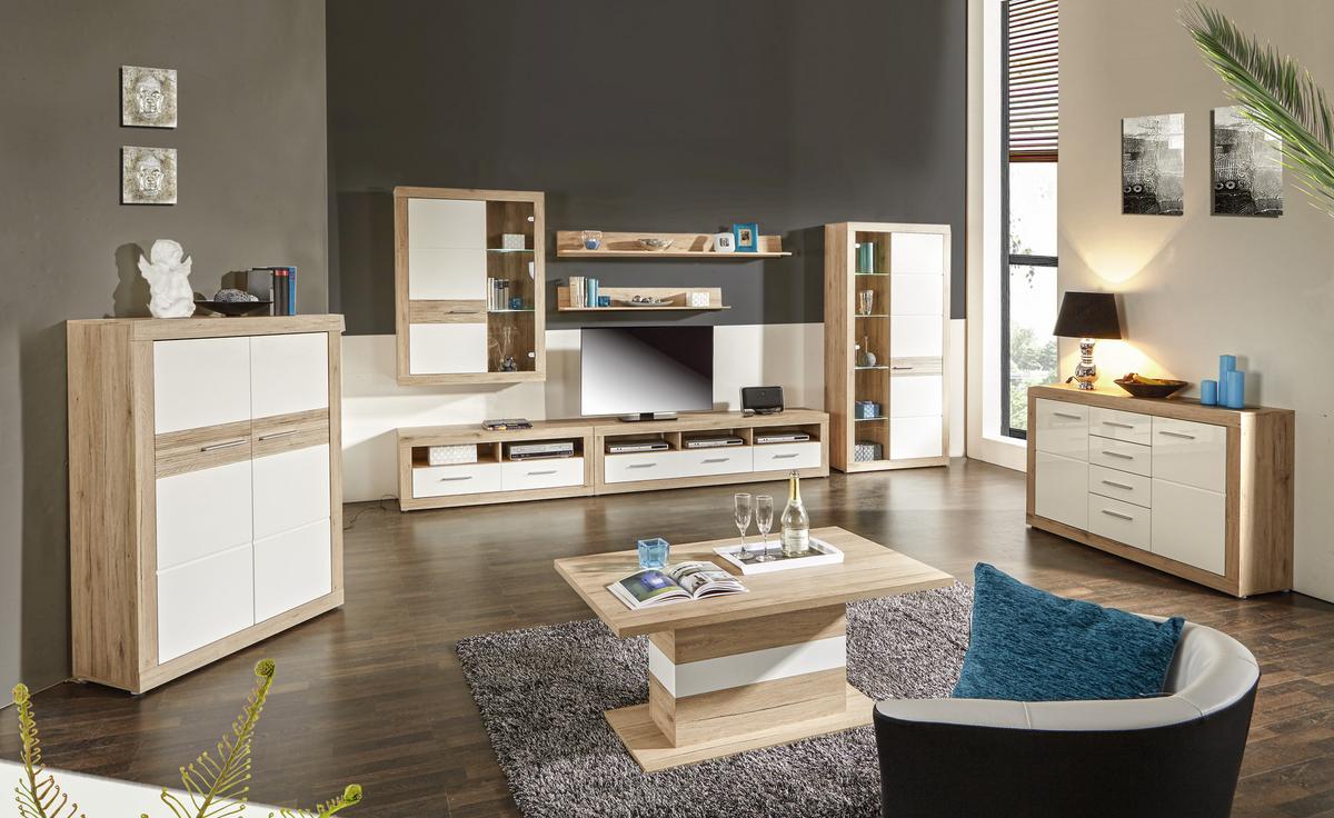 TV DIEL MALTA - čierna/biela, Modern, drevo/plast (185/50/42cm)