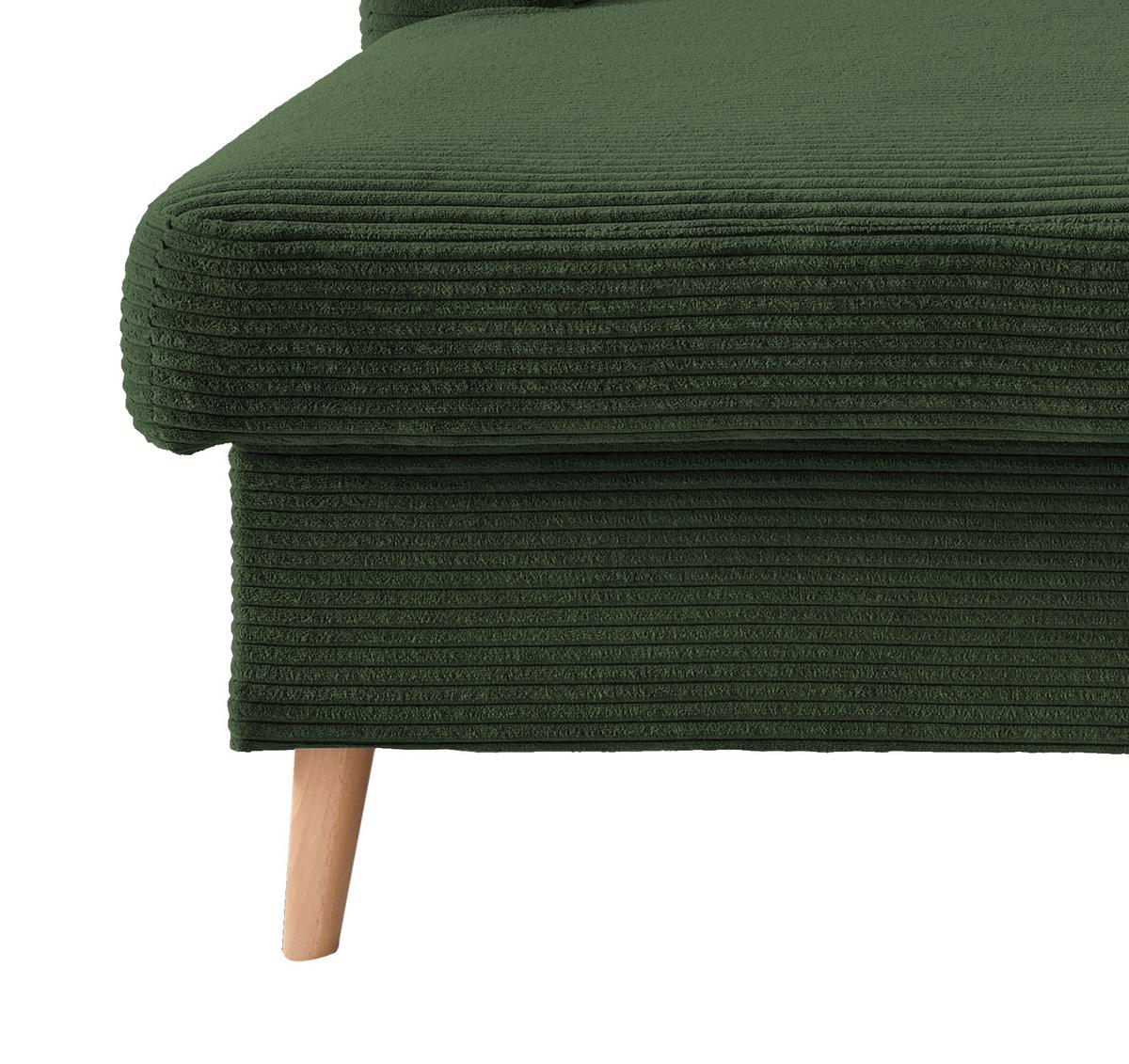 Ecksofa Valentina - Dunkelgrün/Naturfarben, Design, Textil (150/228cm) - P & B