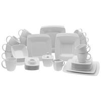 Kombiservice Porzellan 6 Personen Geschirr Set 50-Tlg. - Weiß, Basics, Keramik (40/35/35cm) - Creatable