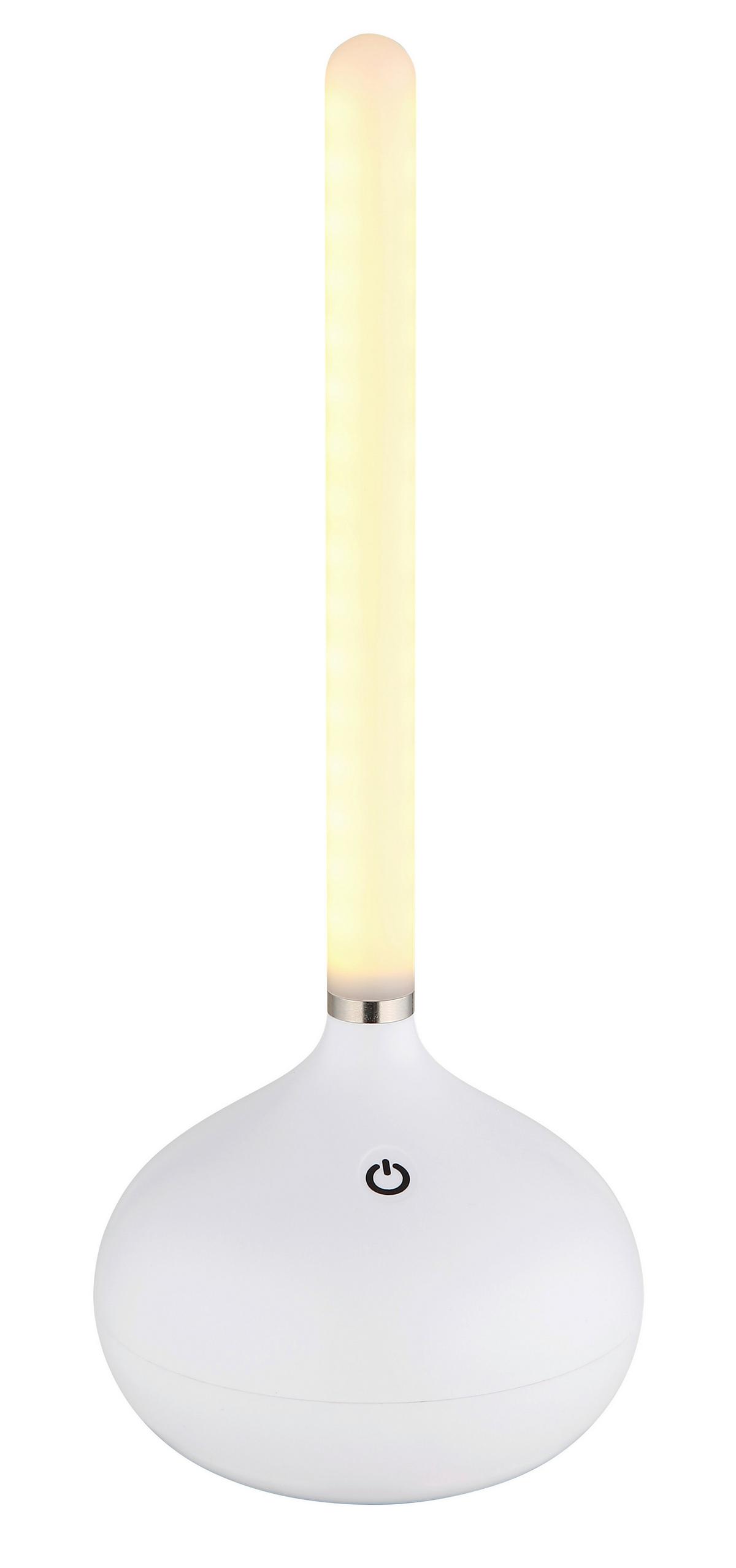 Akku-Tischleuchte 28067w Turner - Schwarz/Weiß, Design, Kunststoff (9,6/24,3cm) - Globo