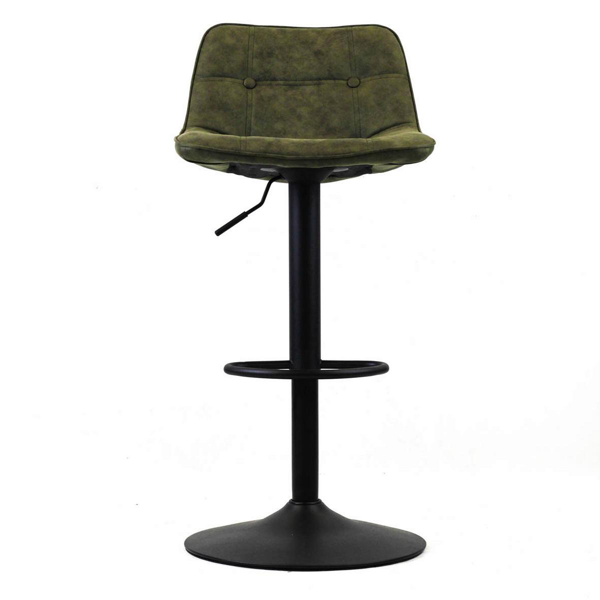 Barhocker-Set Ezra Grün B: 47 cm - Schwarz/Grün, MODERN, Textil/Metall (47/87/45cm) - MID.YOU