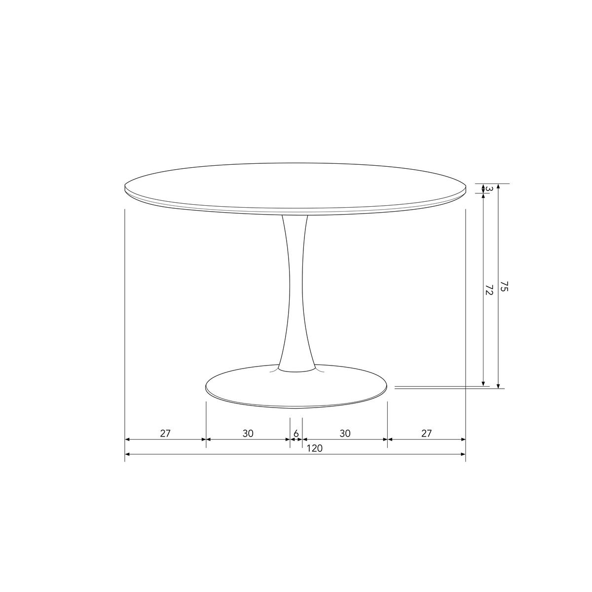 Esstisch Sammy Schwarz B: 120cm - Schwarz, MODERN, Holzwerkstoff/Metall (120/120/75cm) - Livetastic