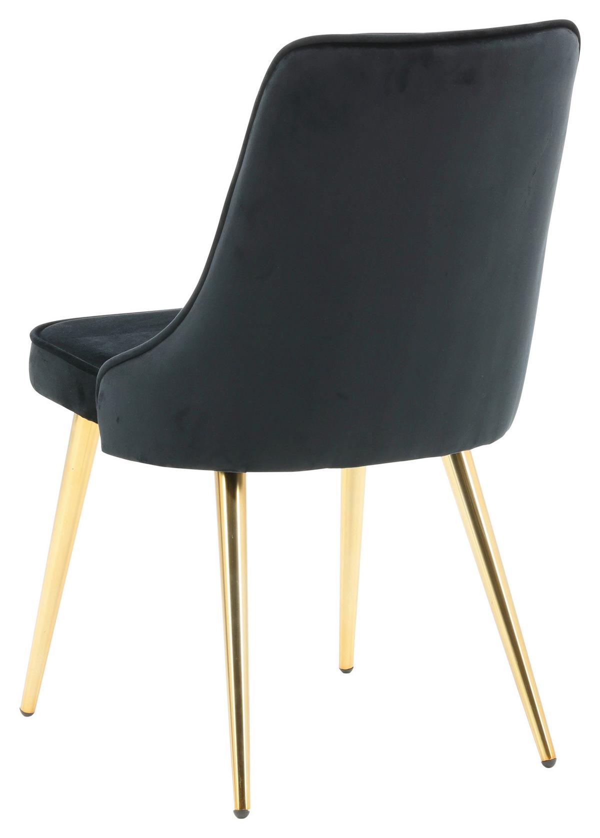 Stuhl-Set Velvet Deluxe - Goldfarben/Schwarz, Design, Kunststoff/Textil (50/88.5/66cm) - Livetastic