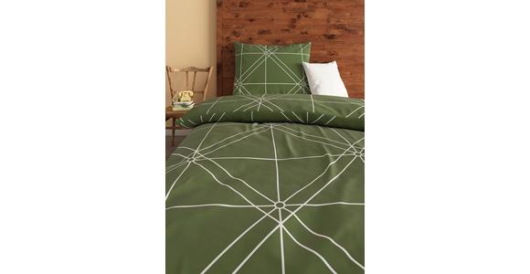 Satin Bettwäsche 140x200 cm Chalene Grün Abstrakt - Grün, ROMANTIK / LANDHAUS, Textil (140/200cm) - James Wood