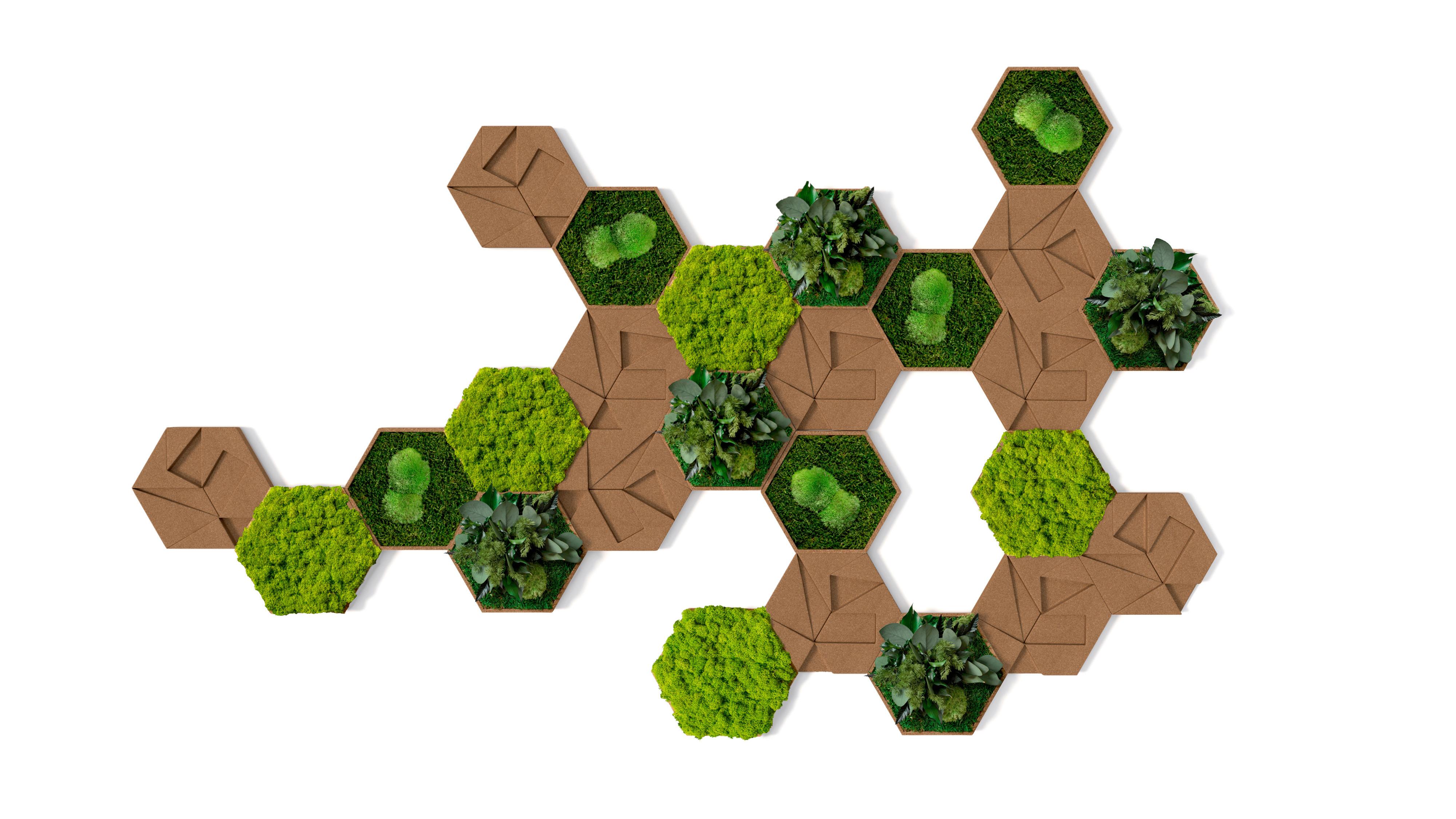 Moospaneel Grün Hellbraun B: 19 Cm - Hellbraun/Grün, Basics, Naturmaterialien/Holz (19/22cm)