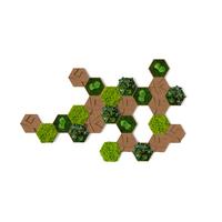 MOOSPANEEL Grün Hellbraun B: 19 cm - Hellbraun/Grün, Basics, Naturmaterialien/Holz (19/22cm)