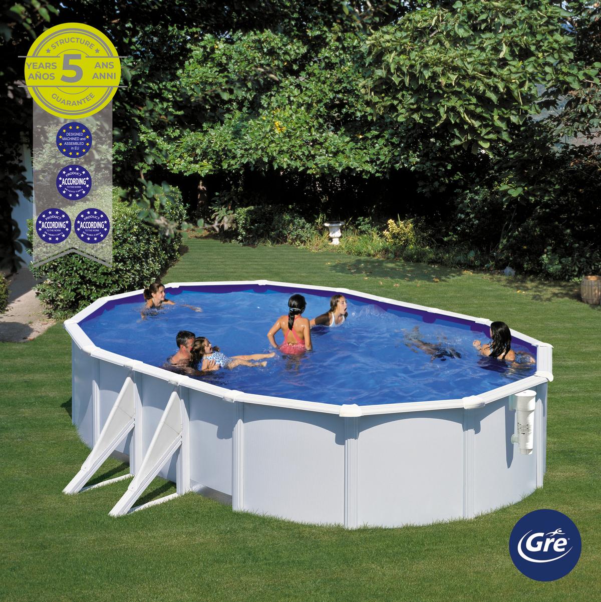 Pool-set Bora Bora - Weiß, KONVENTIONELL, Metall (610/375/120cm) - Gre