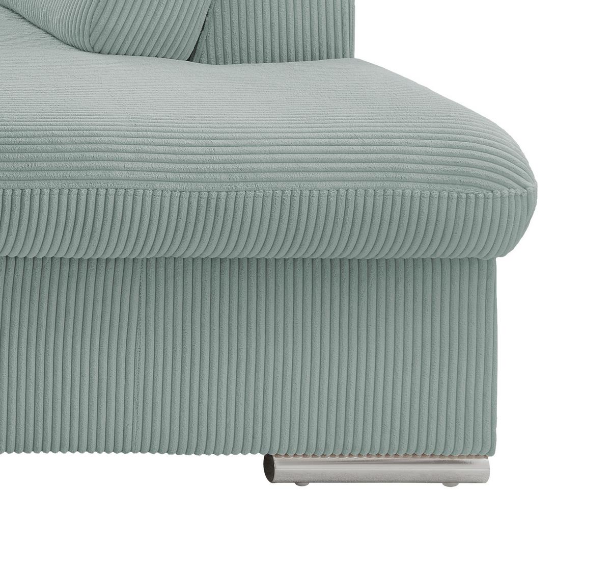 Ecksofa Vasto Hellblau S: 283x228 cm - Chromfarben/Hellblau, Design, Textil (283/228cm) - Livetastic