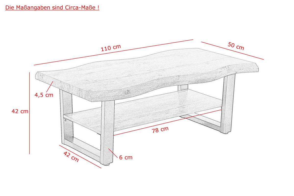 Couchtischset Gabriel Grau L: 110 Cm - Schwarz/Grau, Design, Holzwerkstoff/Metall (110/60/42cm) - Livetastic
