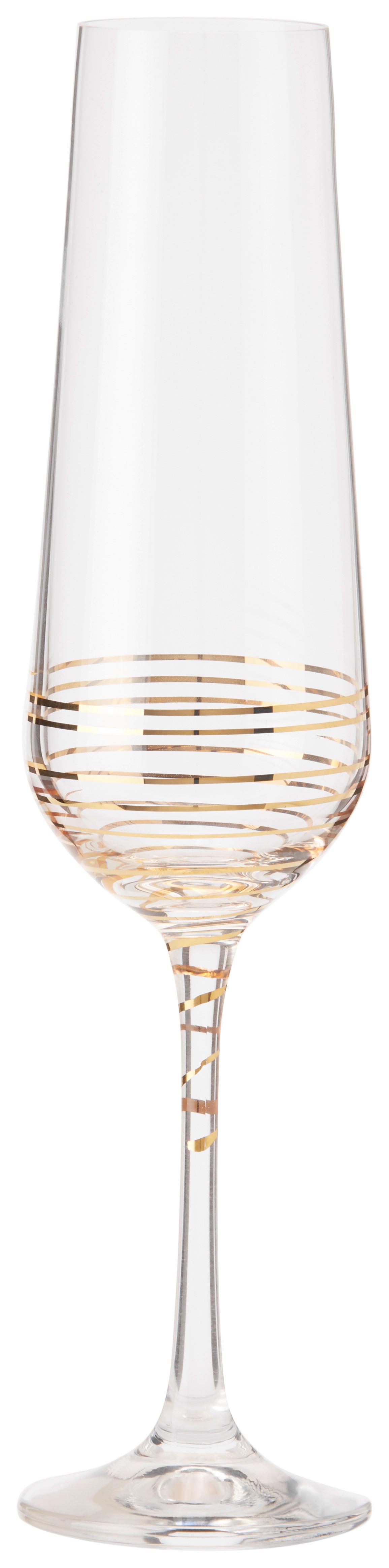Sklenice na sekt Elegance, ca 200ml - čiré/barvy zlata, Moderní, sklo (0,2l) - Bohemia