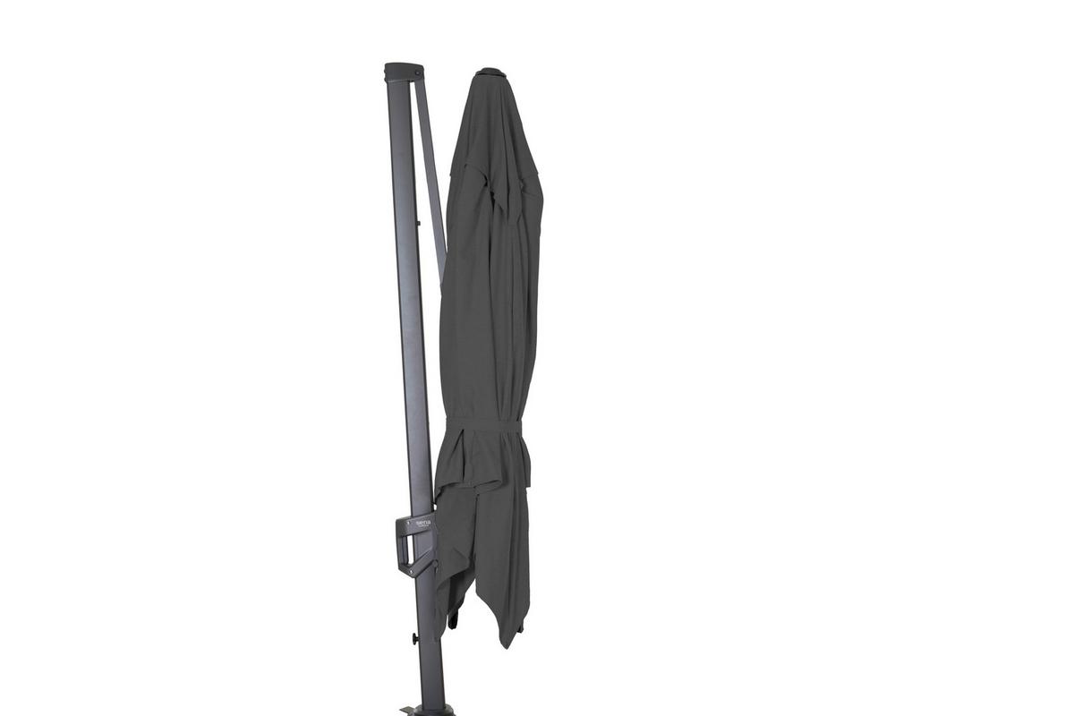 Ampelschirm Bl: 300x300cm Anthrazit - Anthrazit, MODERN, Textil/Metall (300/300cm) - Siena Garden