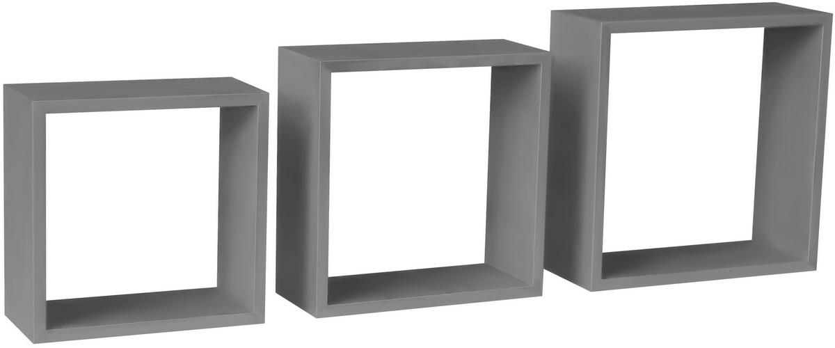 Wandregale Simple B: 30 cm Anthrazit 3-teilig - MODERN, Holzwerkstoff/Kunststoff (30-27-24/30-27-24/12cm)