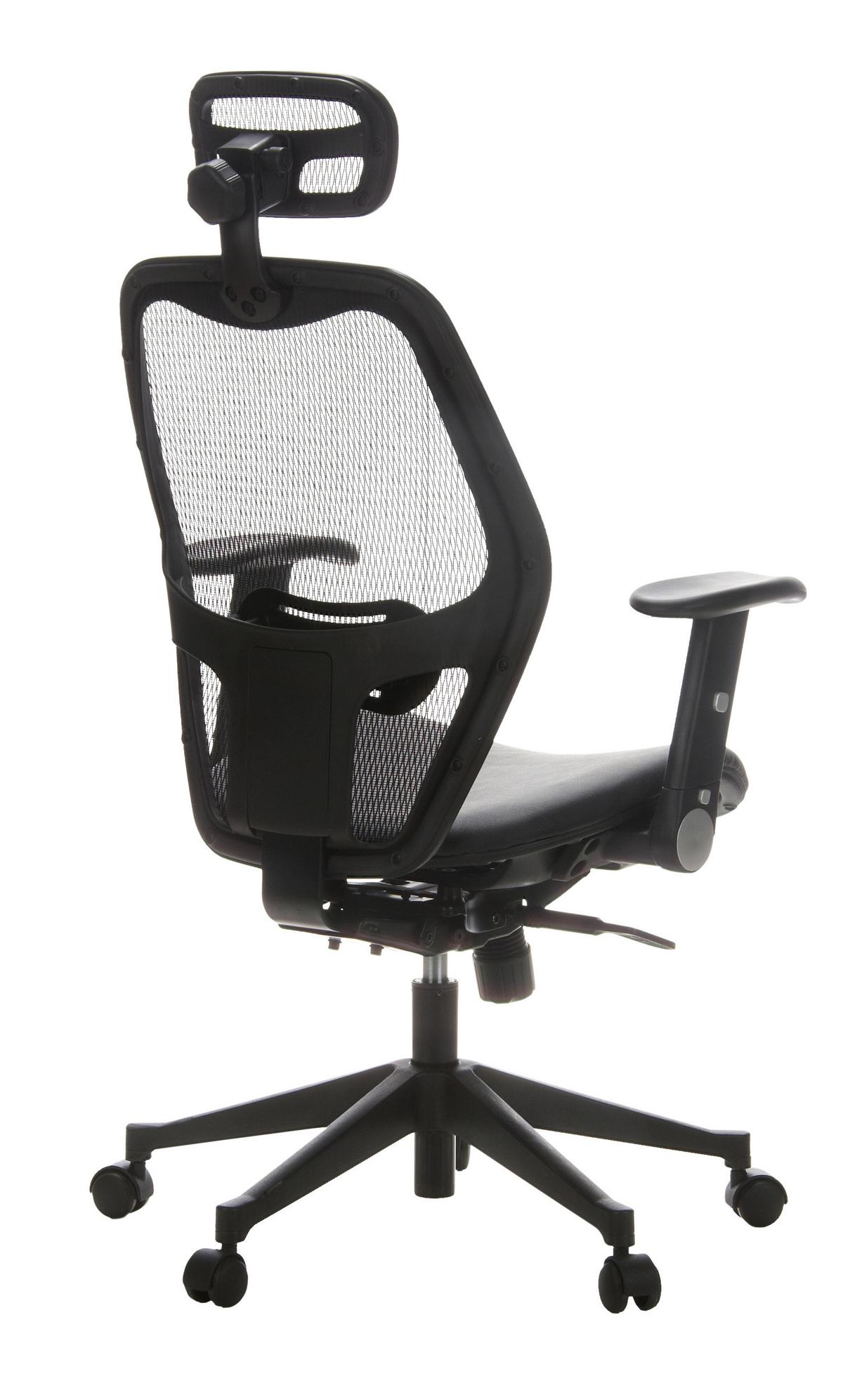 Drehtsuhl Air-Port 360°drehbar Schwarz Bis 110 Kg - Schwarz, Basics, Leder/Kunststoff (59/117/48cm) - MID.YOU