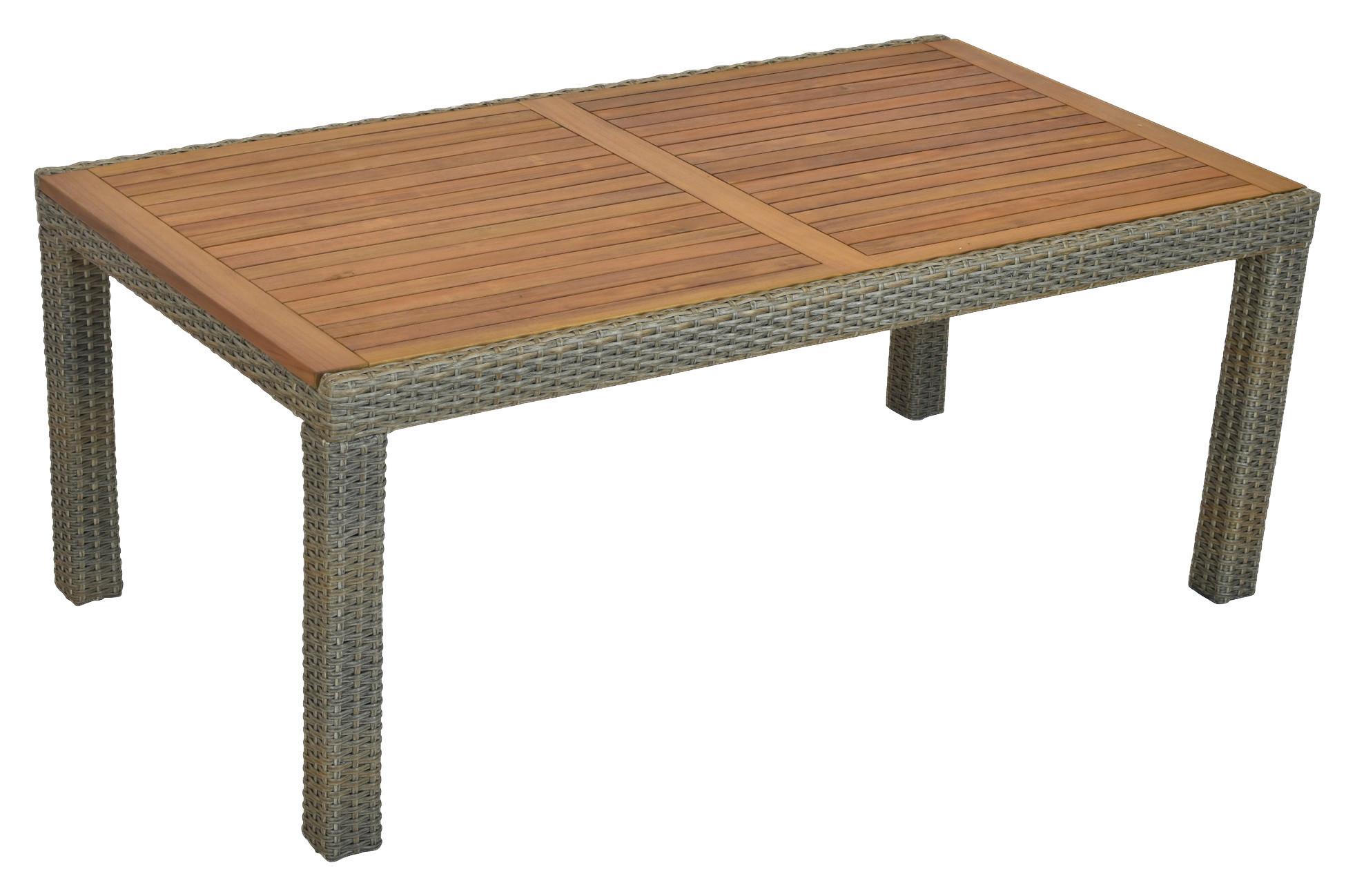 Gartentisch Akazienholz /Metall L 180 cm - Beige, MODERN, Holz/Kunststoff (180/100/74cm) - Gardenson
