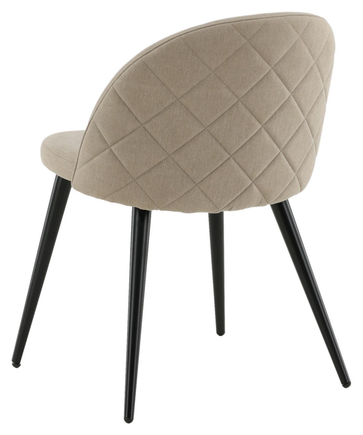 Stuhl-Set Velvet - Beige/Schwarz, Design, Textil/Metall (50/76,5/57cm) - Livetastic
