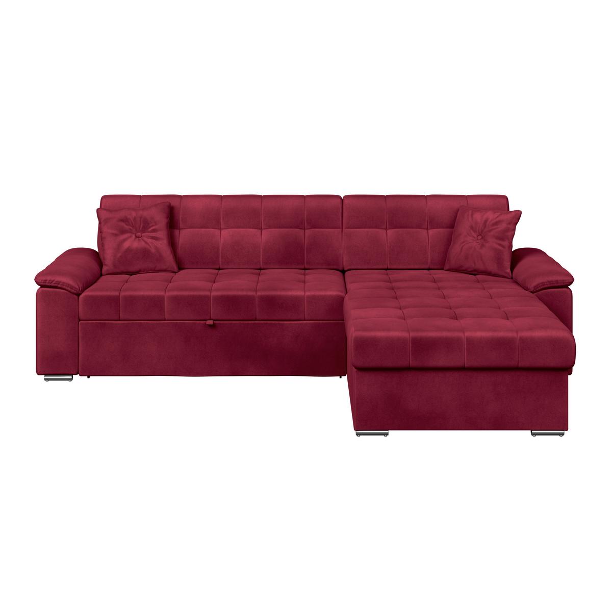 Ecksofa Bali rot, 208x120cm - Rot, Trend, Textil (257/167cm) - Livetastic