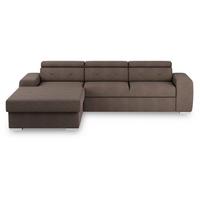Ecksofa mit Schlaffunktion Madison Braun 195x296 cm - Braun, Design, Textil (195/296cm) - MID.YOU