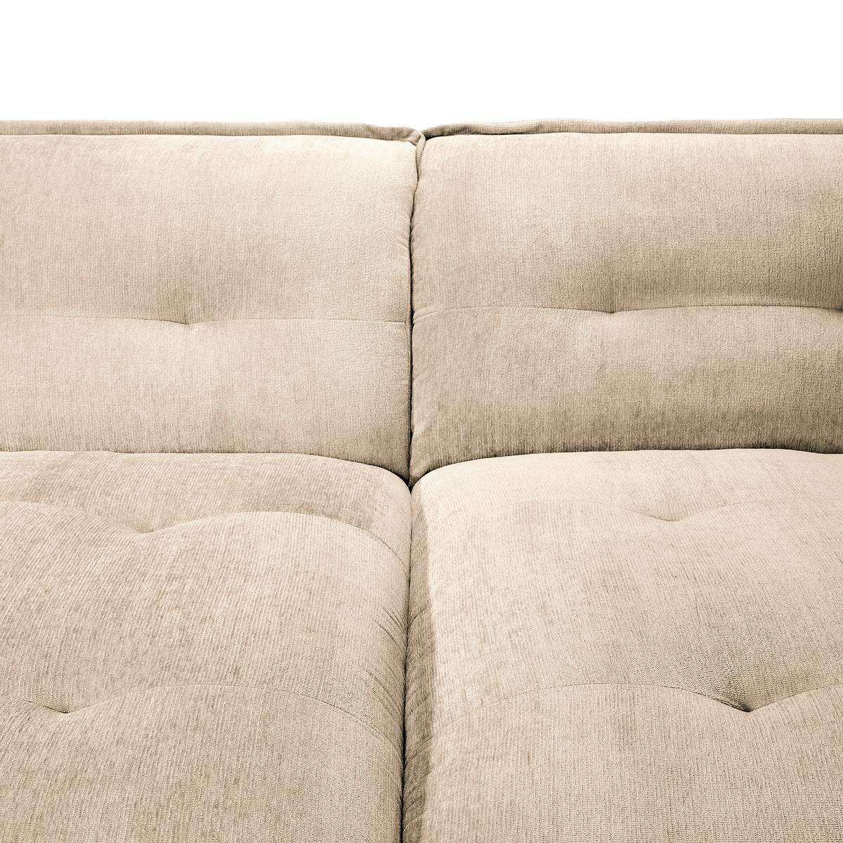 Bigsofa Fluffy, Creme B: 285 Cm - Creme/Schwarz, MODERN, Textil (285/87/184cm) - Trendmanufaktur