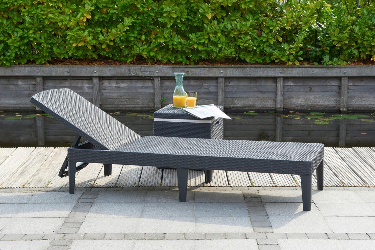 OPALOVACÍ LEHÁTKO JAIPUR - barvy grafitu, Moderní, plast (188/58.2/29cm)