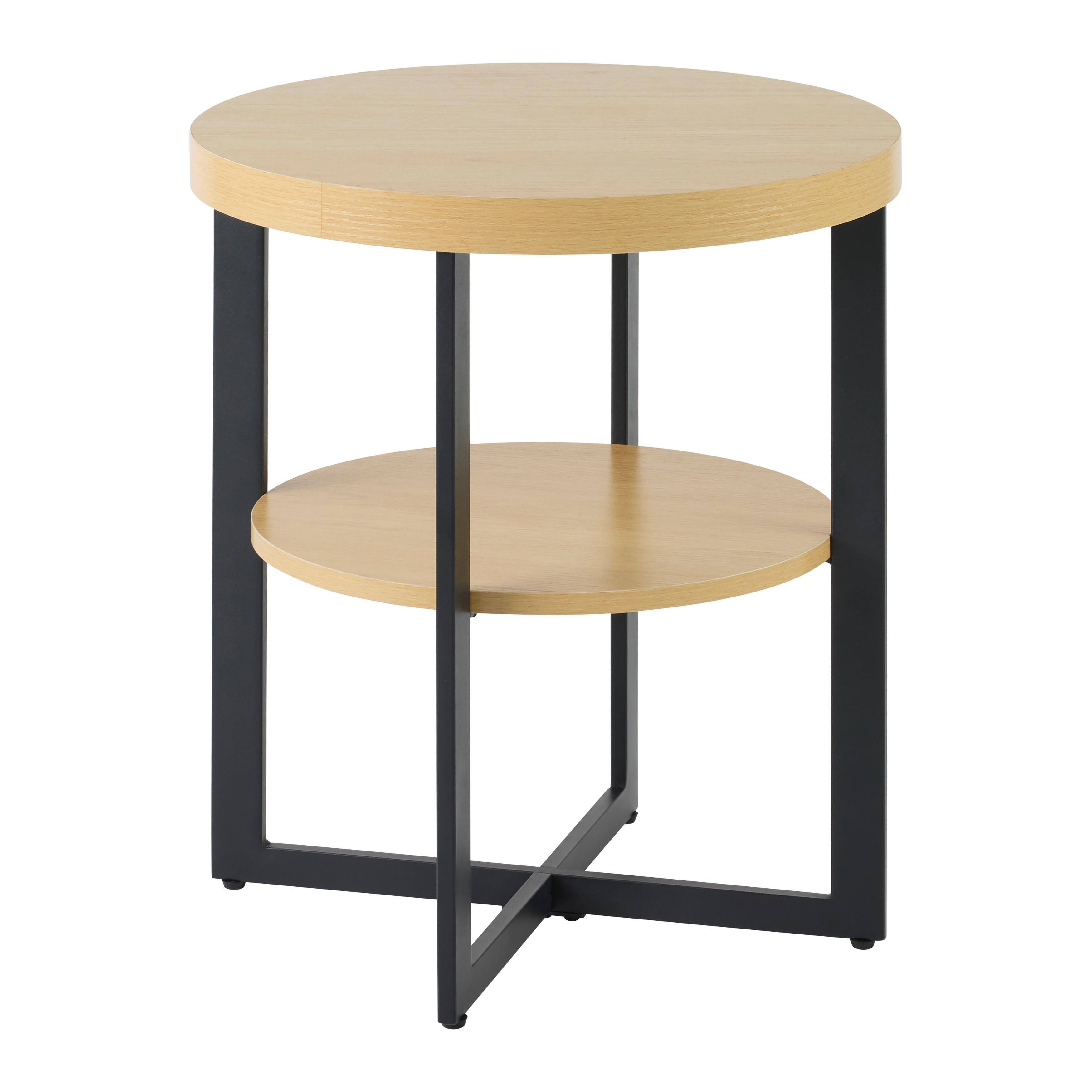 PRÍRUČNÝ STOLÍK RONDO - čierna/dub artisan, Konventionell, kov/kompozitné drevo (50/50/55cm) - Mömax