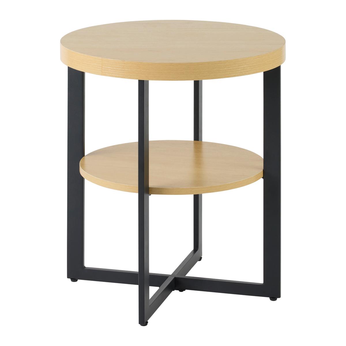 PRÍRUČNÝ STOLÍK RONDO - čierna/dub artisan, Konventionell, kov/kompozitné drevo (50/50/55cm) - Mömax