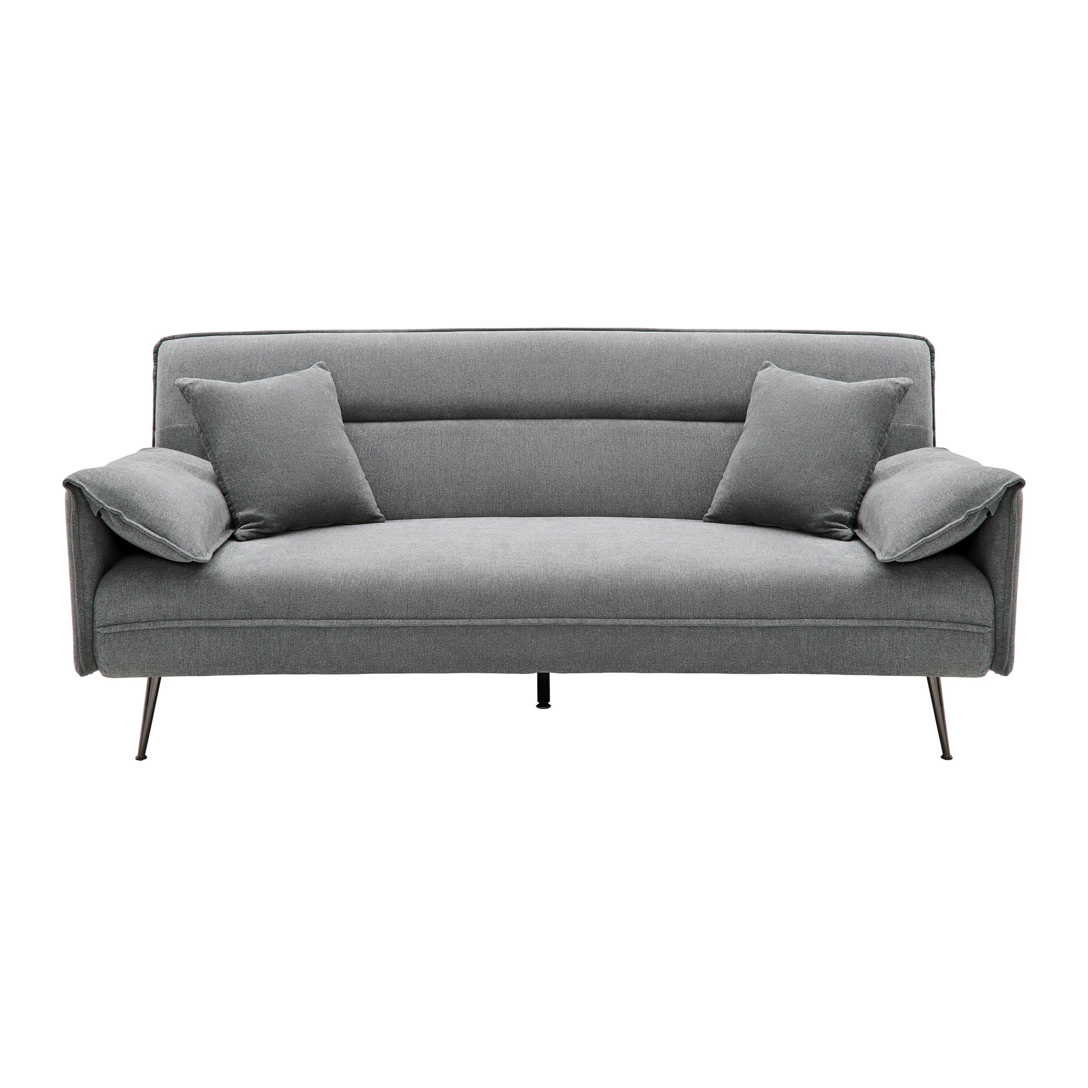 Rozkládací Pohovka Lana Tm. Šědá - šedá/tmavě šedá, Moderní, kov/dřevo (199/89/95cm) - P & B