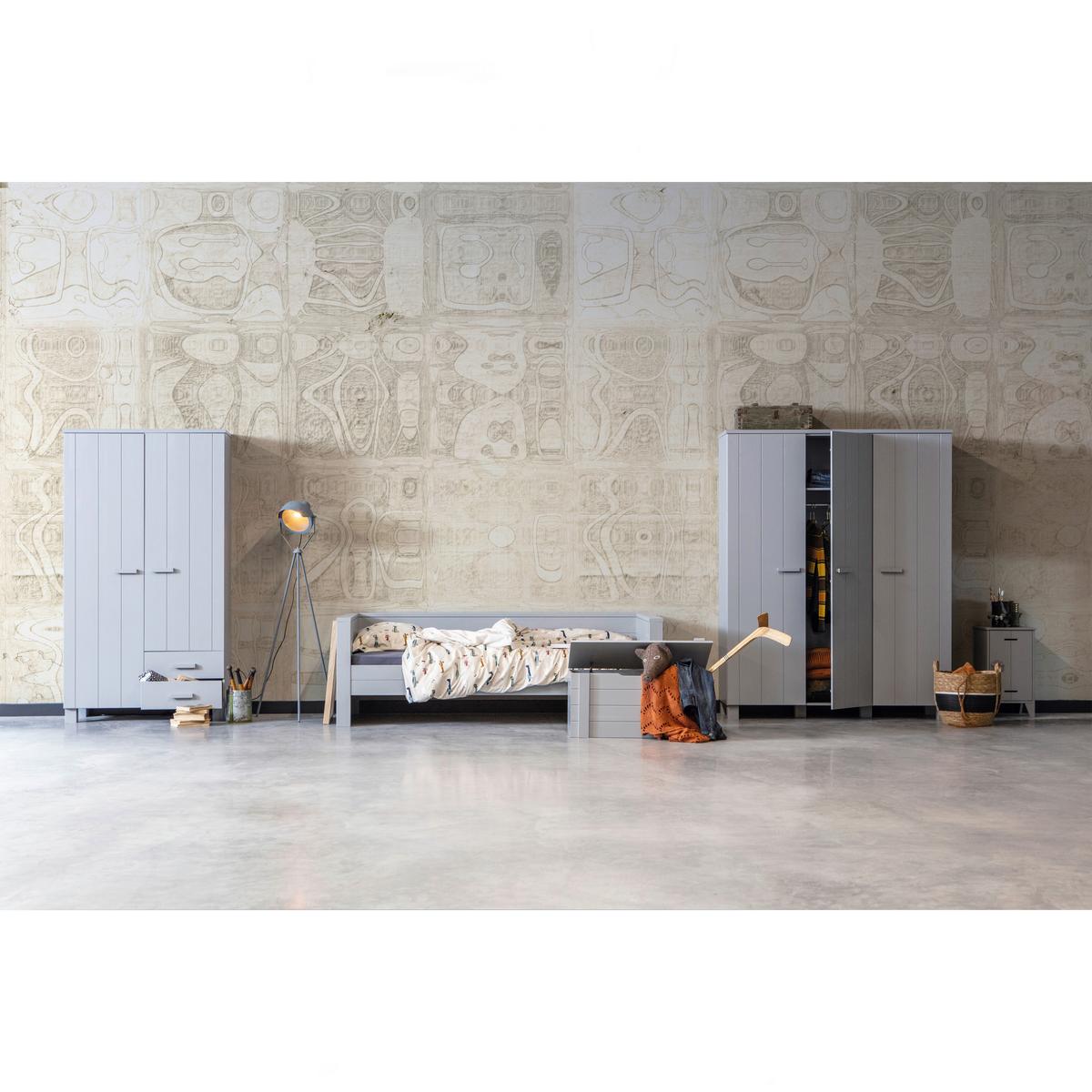 Garderobenschrank Dennis Grau B: 158 Cm - Grau, Design, Holz/Holzwerkstoff (158/202/55cm) - Livetastic