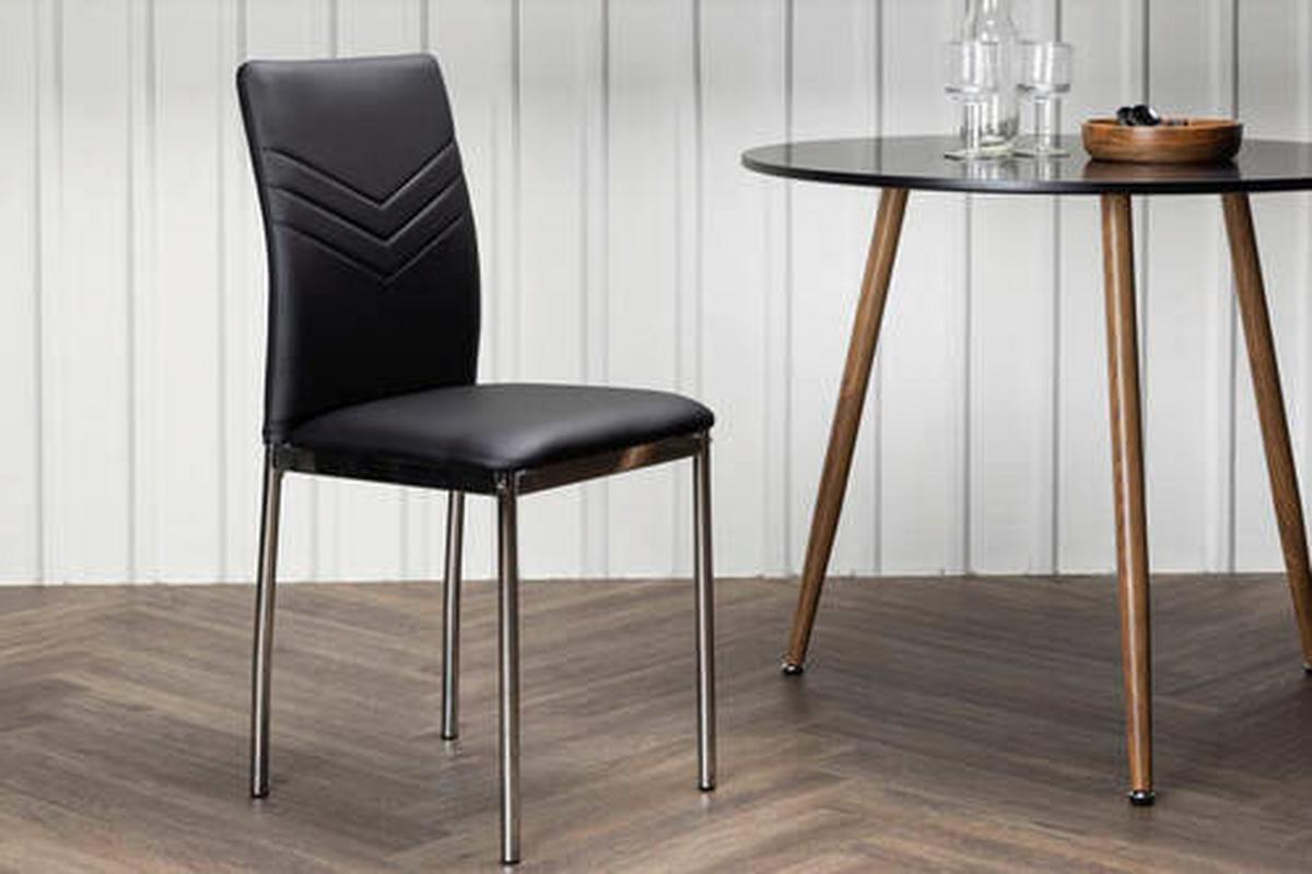 Stuhl Lily Schwarz/Chromfarben B: 40 cm - Chromfarben/Schwarz, MODERN, Textil/Metall (40/89/43cm) - Livetastic
