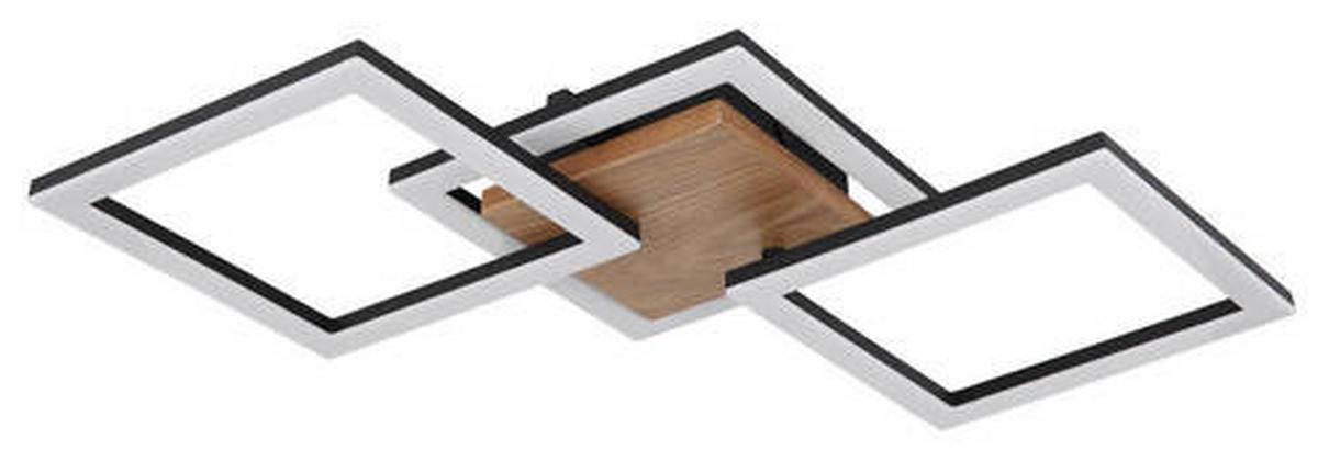 LED-Deckenleuchte 67280-30 - Dunkelbraun/Opal, Design, Holz/Kunststoff (66/31/7,5cm) - Globo