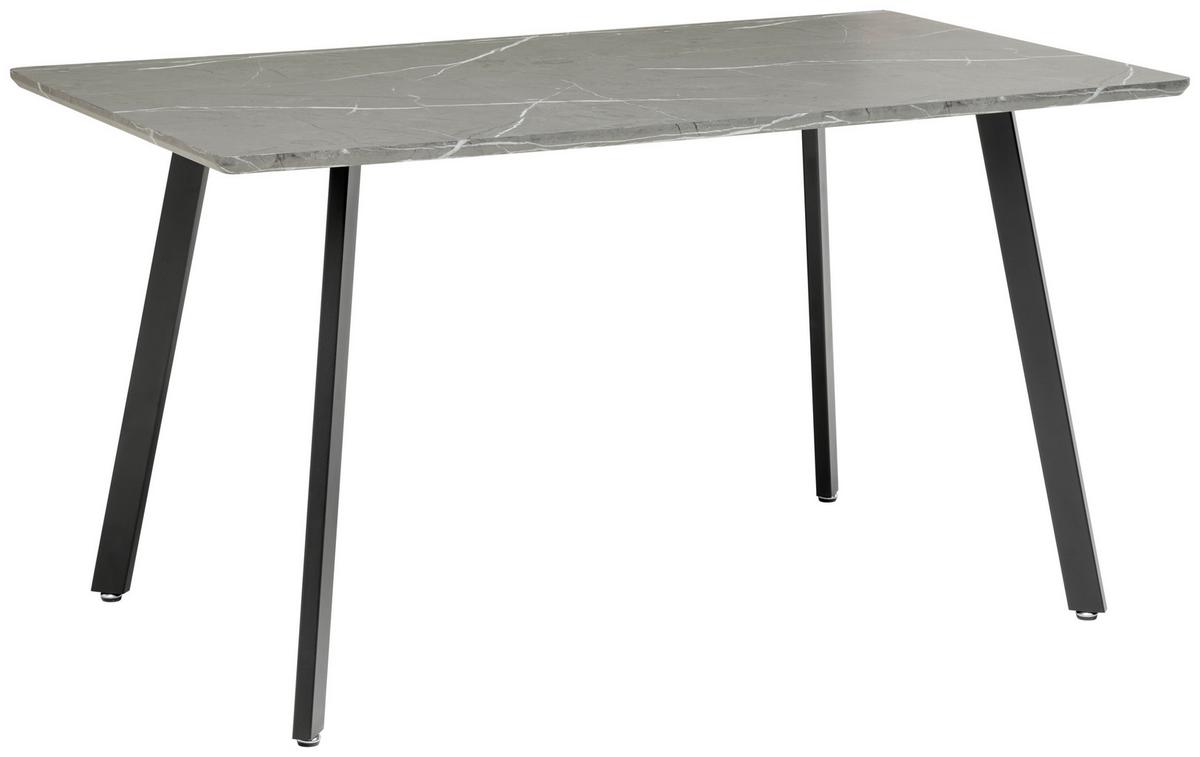 Tischgruppe Mackay 5-Tlg. Metall/Textil Grau, B: 140cm - Grau, KONVENTIONELL, Holzwerkstoff/Textil (140/46/75/88/80/57cm) - MID.YOU