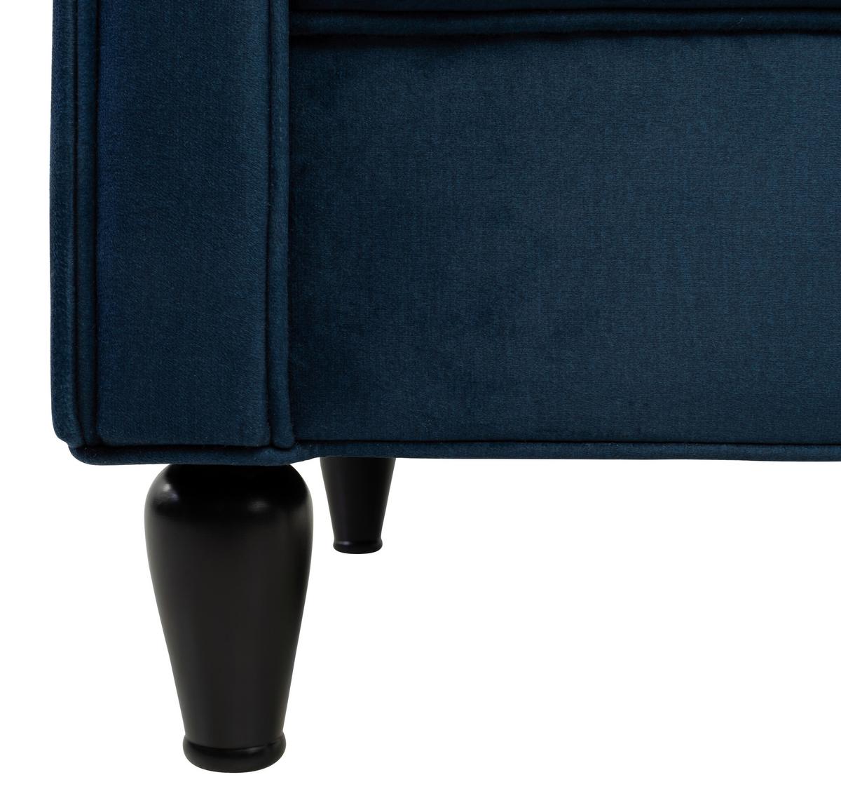 Ohrensessel Cupido - Schwarz/Dunkelblau, Design, Textil (96/112/86cm) - MID.YOU