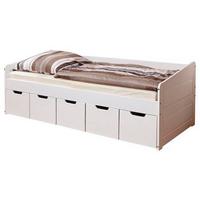 POSTEĽ S ÚLOŽNÝM PRIESTOROM MICKI, 90 x 200, biela - biela, Natur, drevo (90/200cm) - MID.YOU