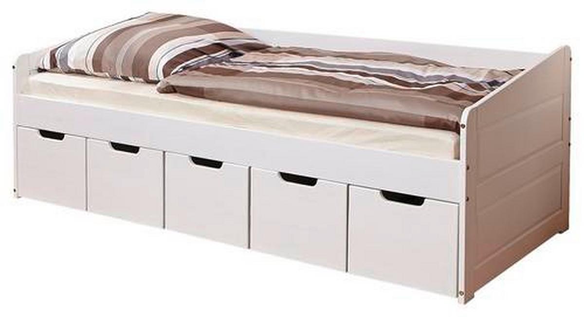 POSTEĽ S ÚLOŽNÝM PRIESTOROM MICKI, 90 x 200, biela - biela, Natur, drevo (90/200cm) - MID.YOU