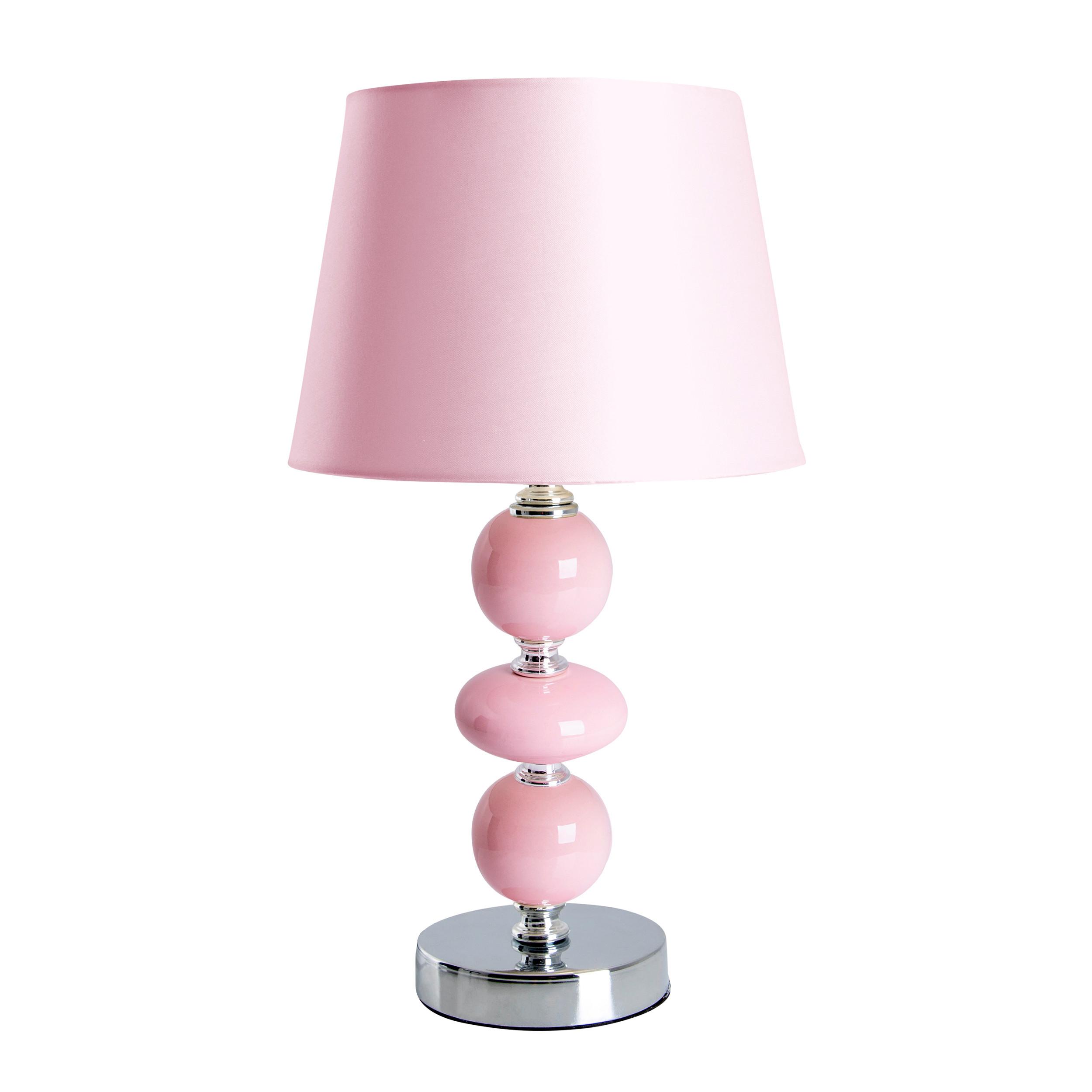 Tischlampe Rosa/Chromfarben mit Kippschalter - Chromfarben/Rosa, Design, Keramik/Textil (20/36cm) - Näve