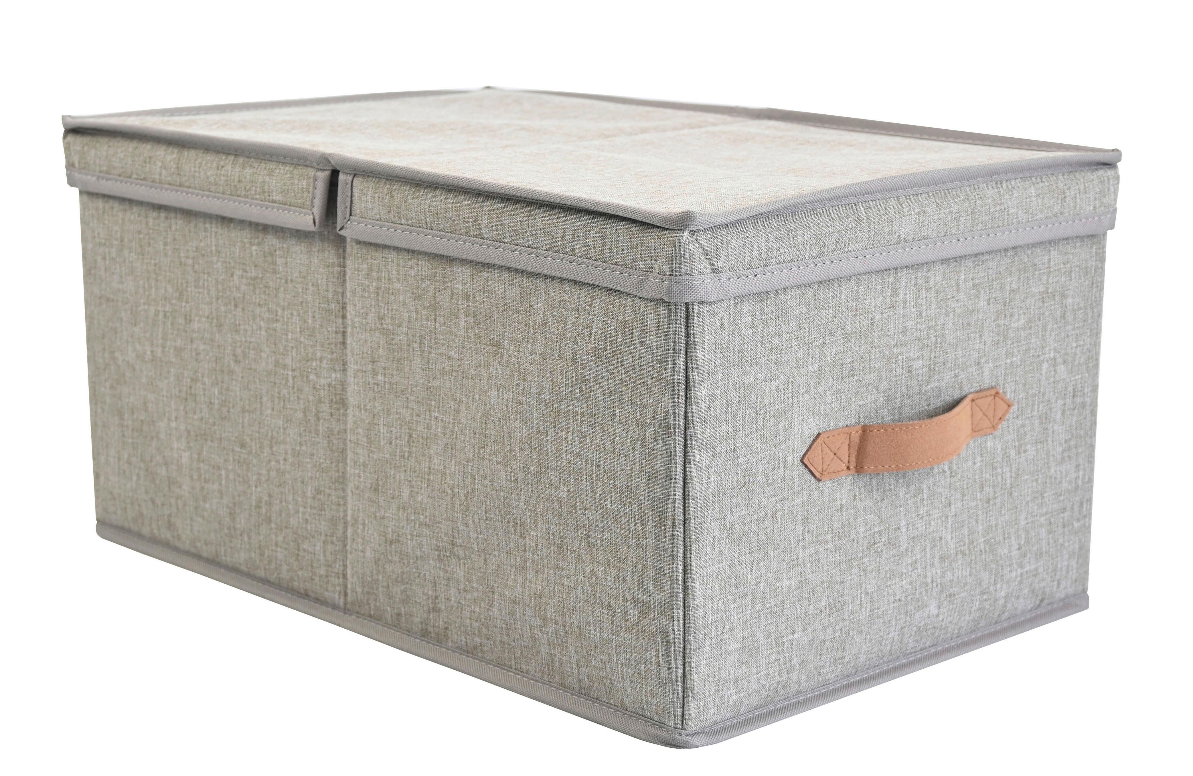 Aufbewahrungsbox Carlotta - Braun, KONVENTIONELL, Karton/Leder (47/30/22cm) - Luca Bessoni