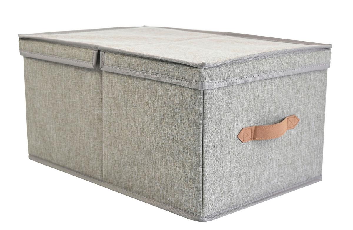 Aufbewahrungsbox Carlotta - Braun, KONVENTIONELL, Karton/Leder (47/30/22cm) - Luca Bessoni