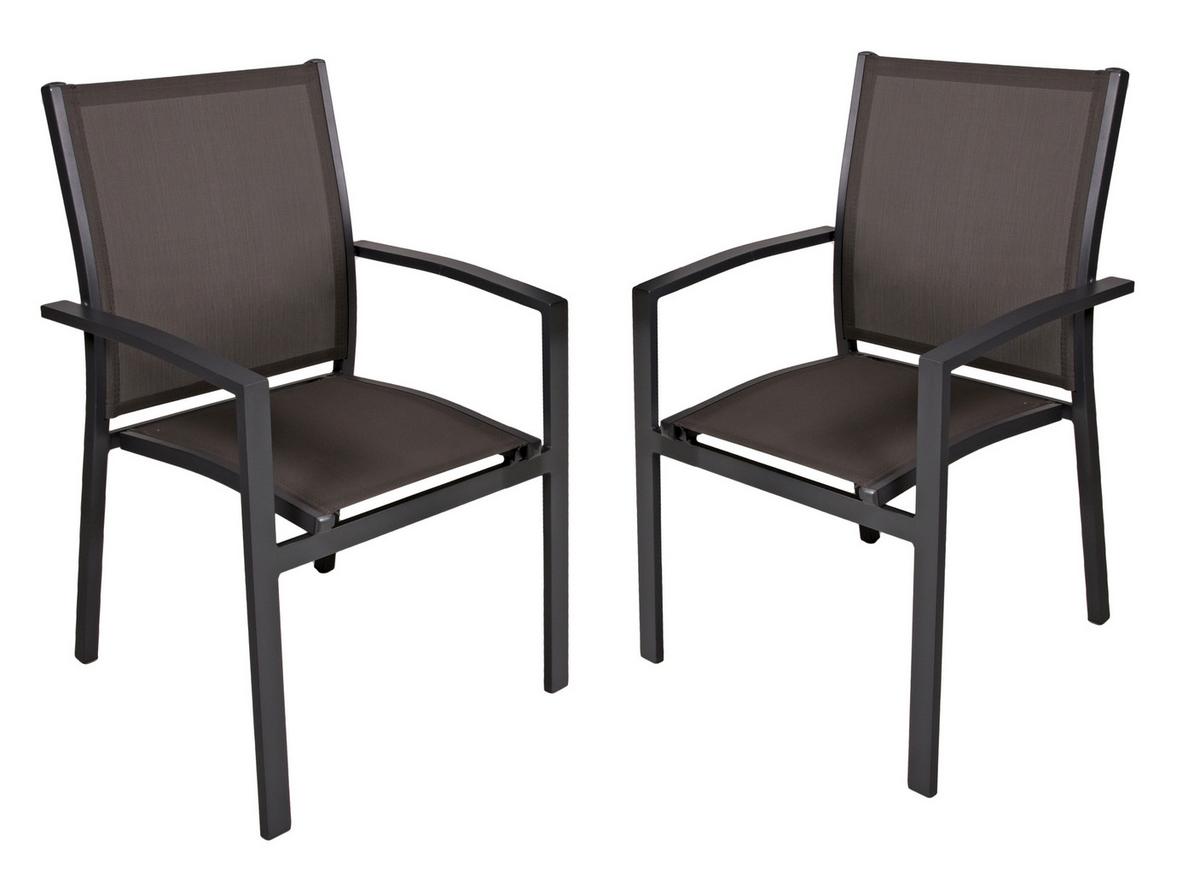 Gartenmöbel Set 3-Tlg. Elena Dunkelgrau/Schwarz - Dunkelgrau/Schwarz, Basics, Kunststoff/Metall (56,5/89/61cm) - Gardenson